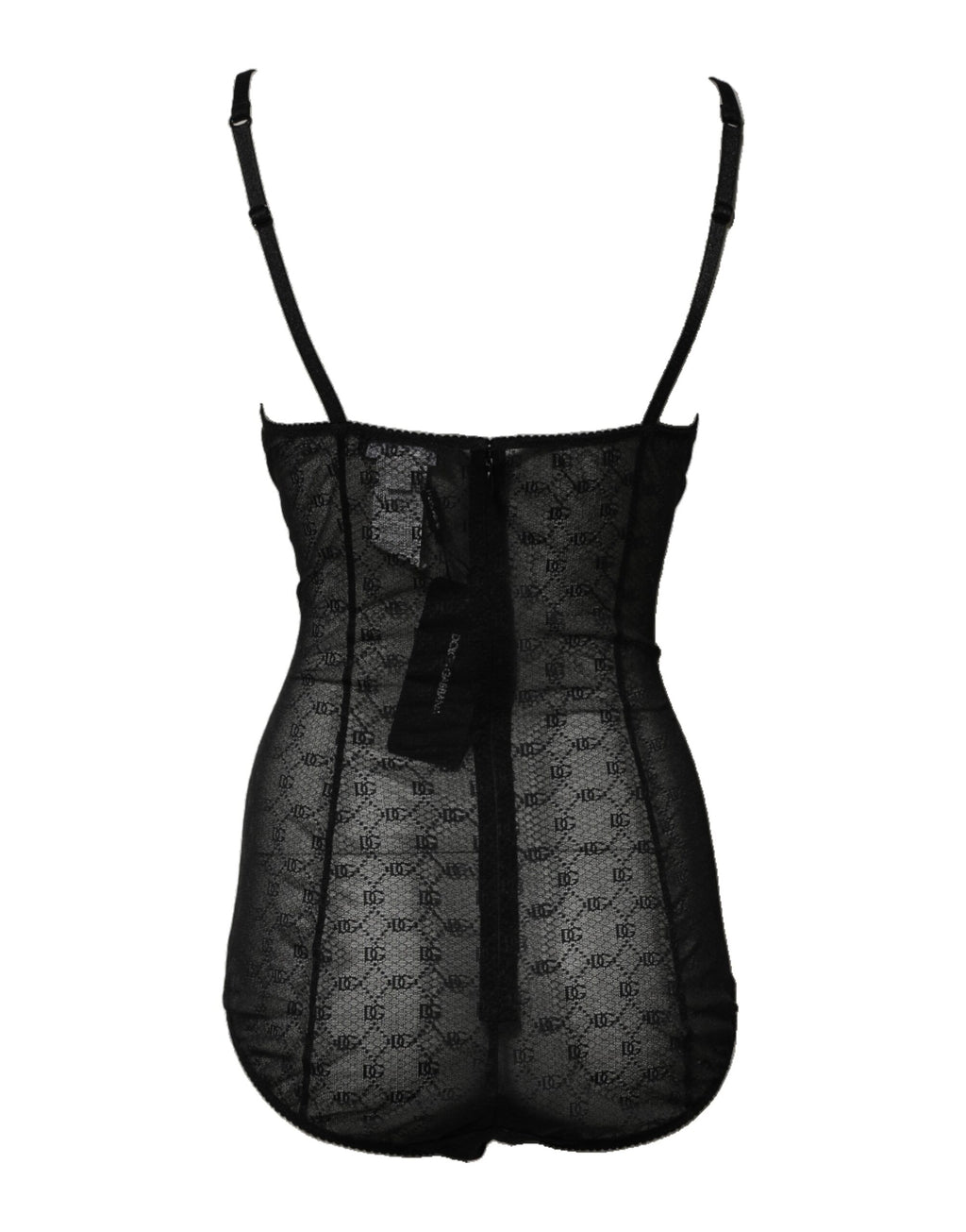 Dolce & Gabbana Schwarzer Nylon-Stretch-Bodysuit Dessous Unterwäsche