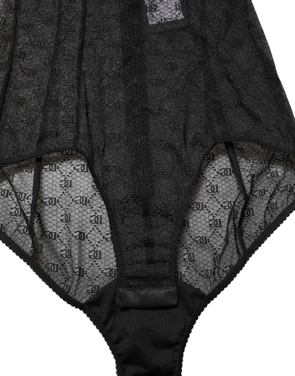 Dolce & Gabbana Schwarzer Nylon-Stretch-Bodysuit Dessous Unterwäsche