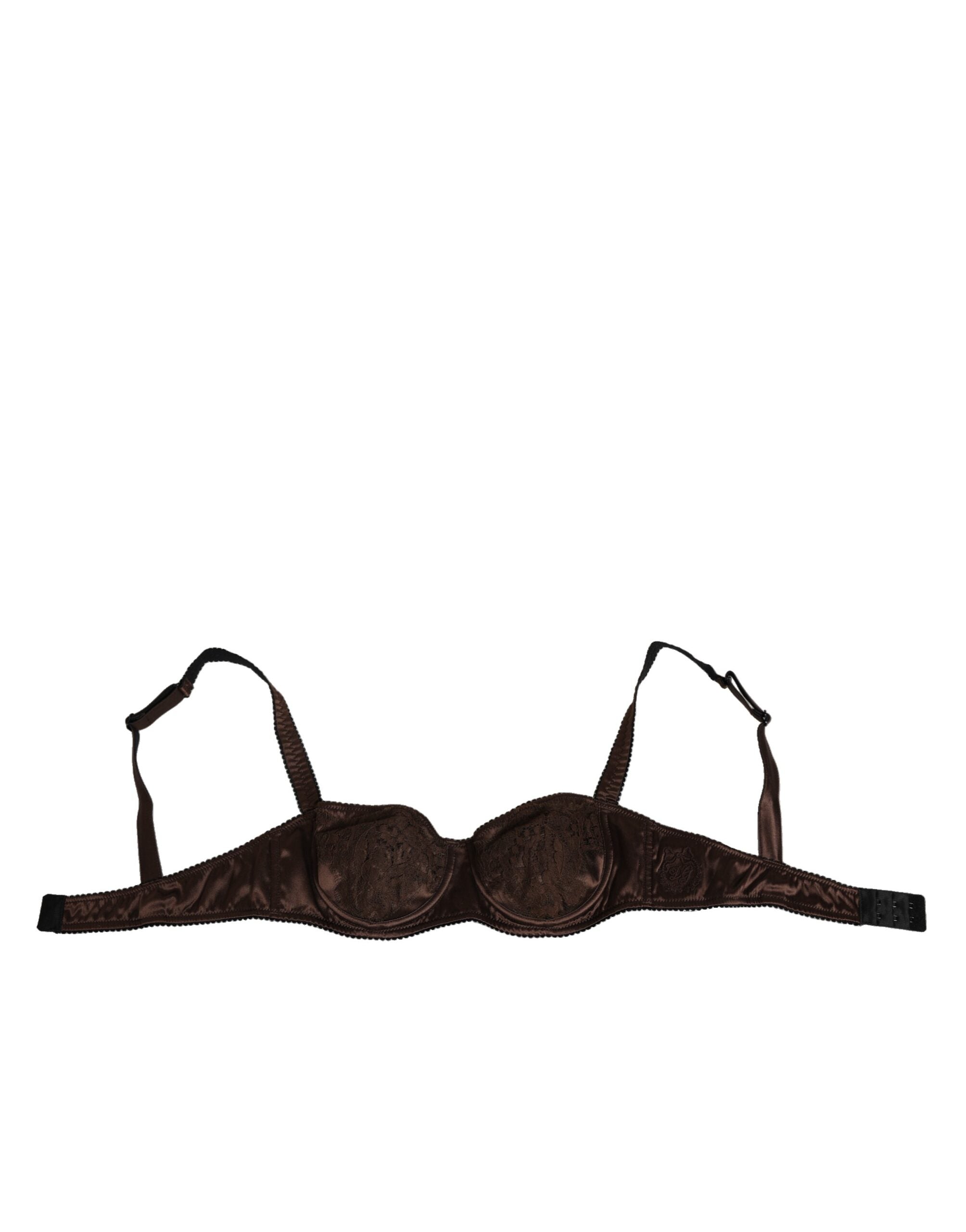 Dolce & Gabbana Brauner Seiden-Balconette-BH mit Bügeln Unterwäsche