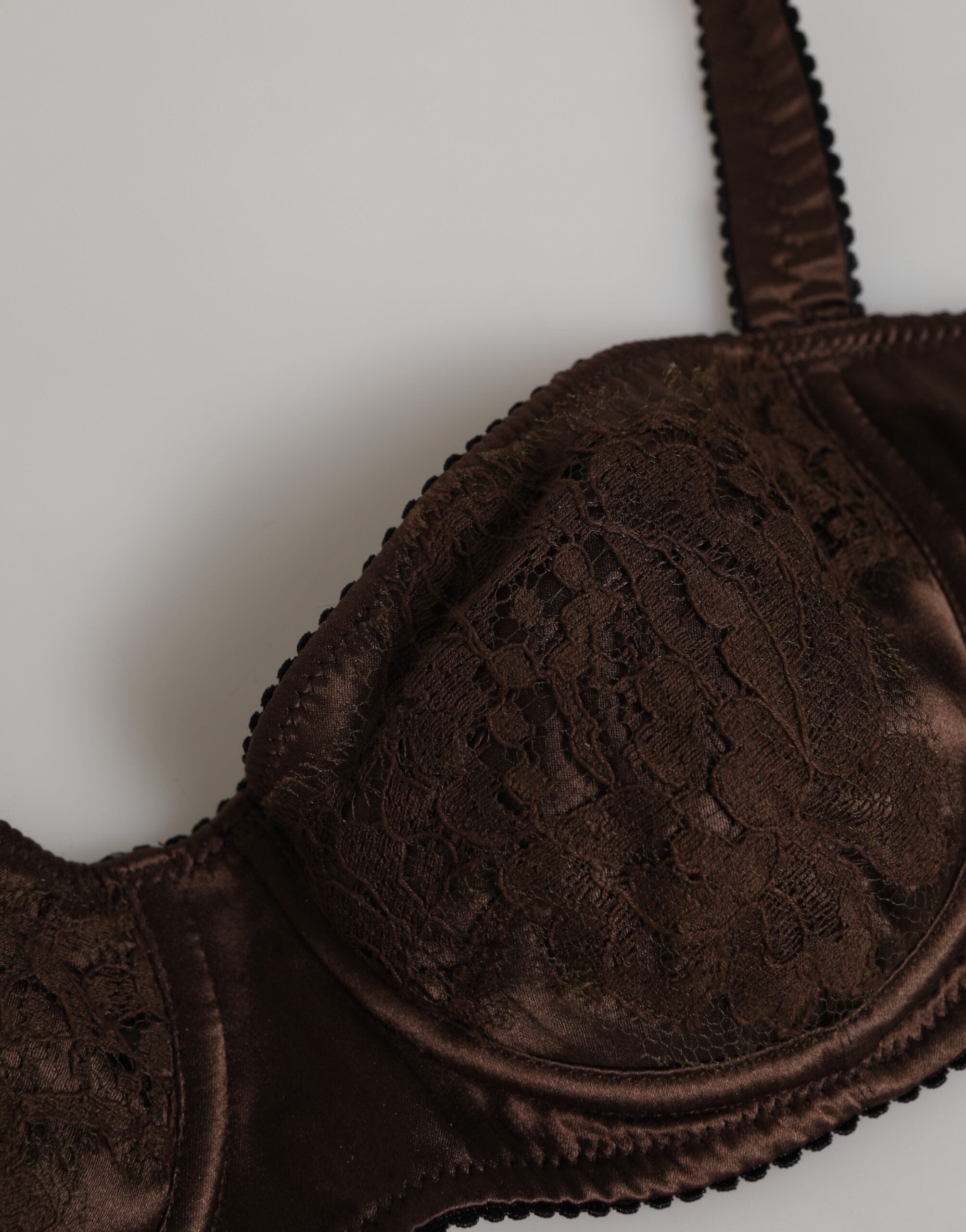 Dolce & Gabbana Brauner Seiden-Balconette-BH mit Bügeln Unterwäsche
