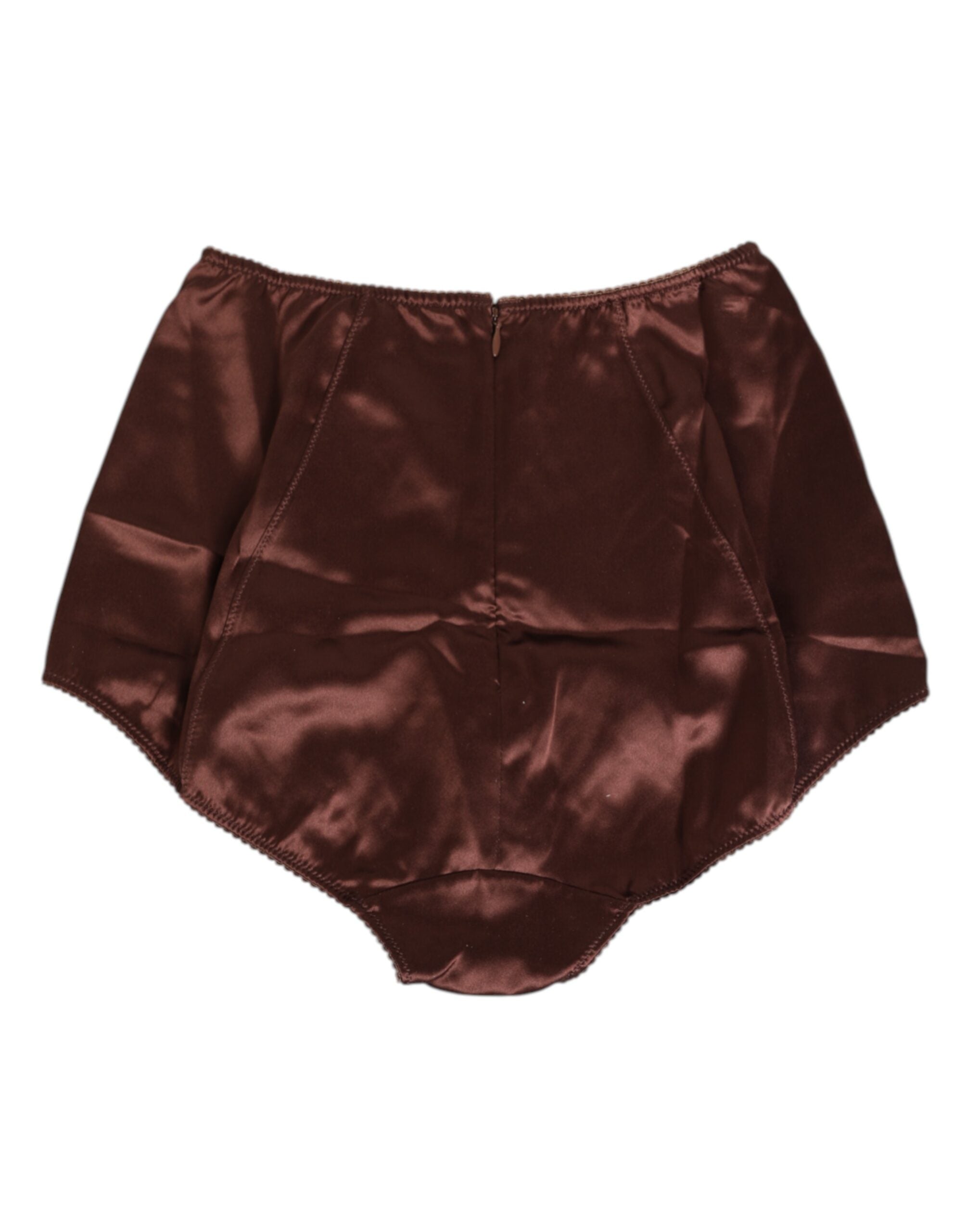 Dolce & Gabbana Braunes Seiden-Stretch-Mieder mit hoher Taille Unterwäsche