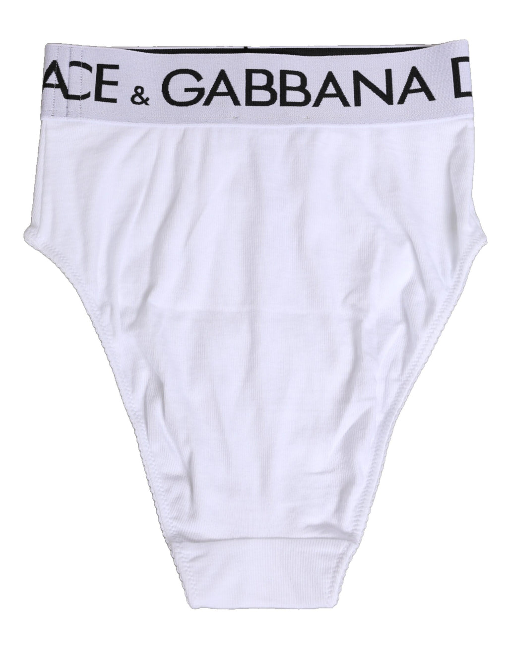 Dolce & Gabbana Weiße Baumwoll-Stretch-Panty mit hoher Taille Unterwäsche