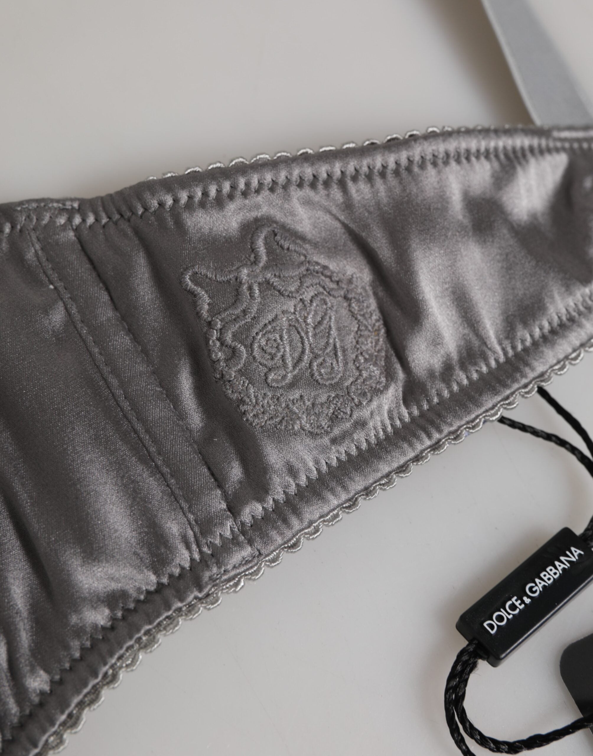 Dolce & Gabbana Grauer Seiden-Balconette-BH mit Bügeln Unterwäsche