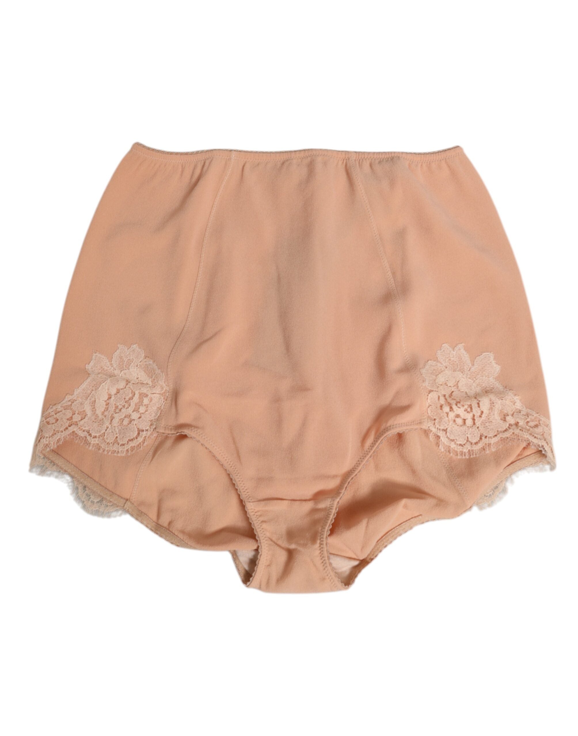 Dolce & Gabbana Beige Seiden-Stretchmieder mit hoher Taille Unterwäsche