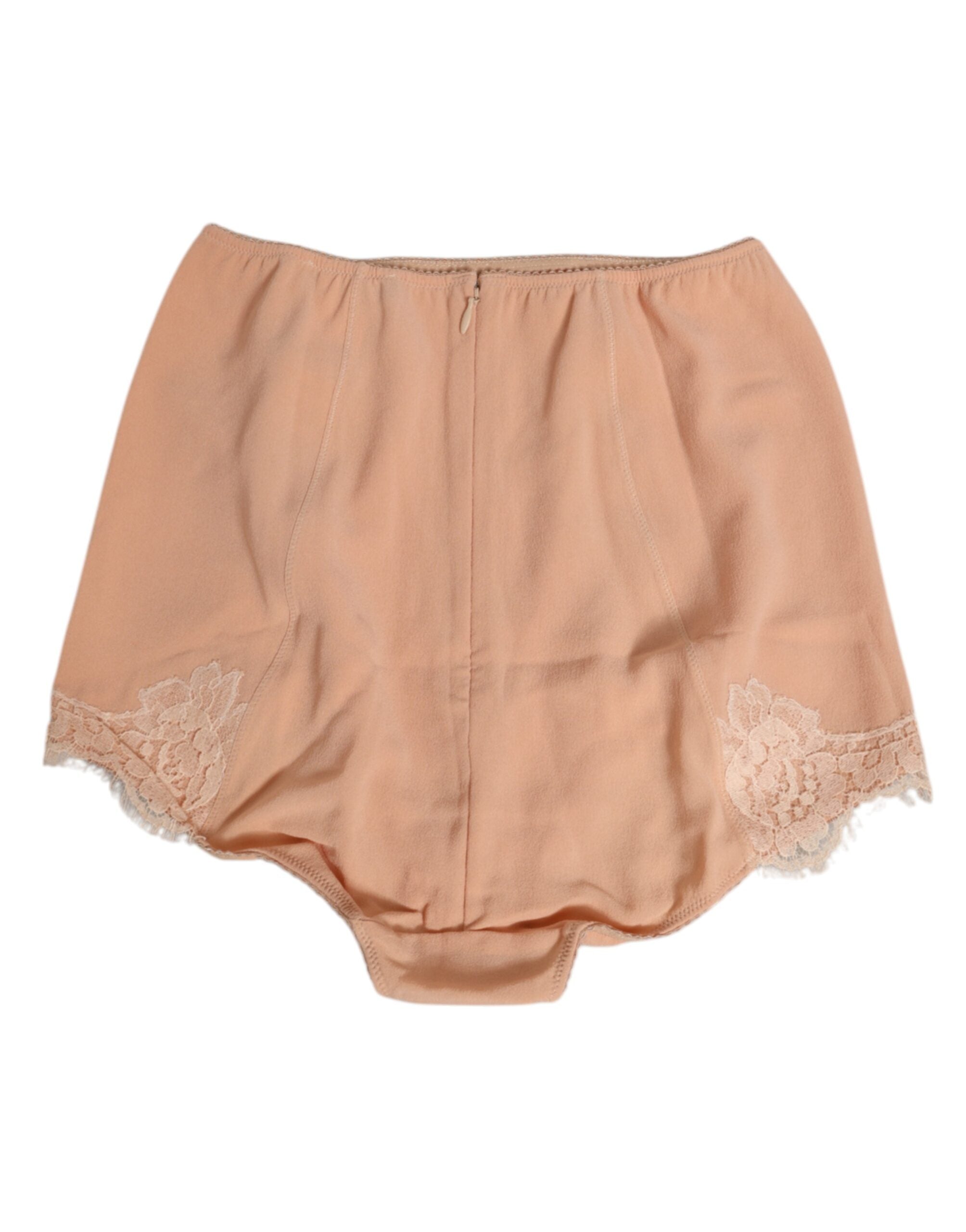 Dolce & Gabbana Beige Seiden-Stretchmieder mit hoher Taille Unterwäsche