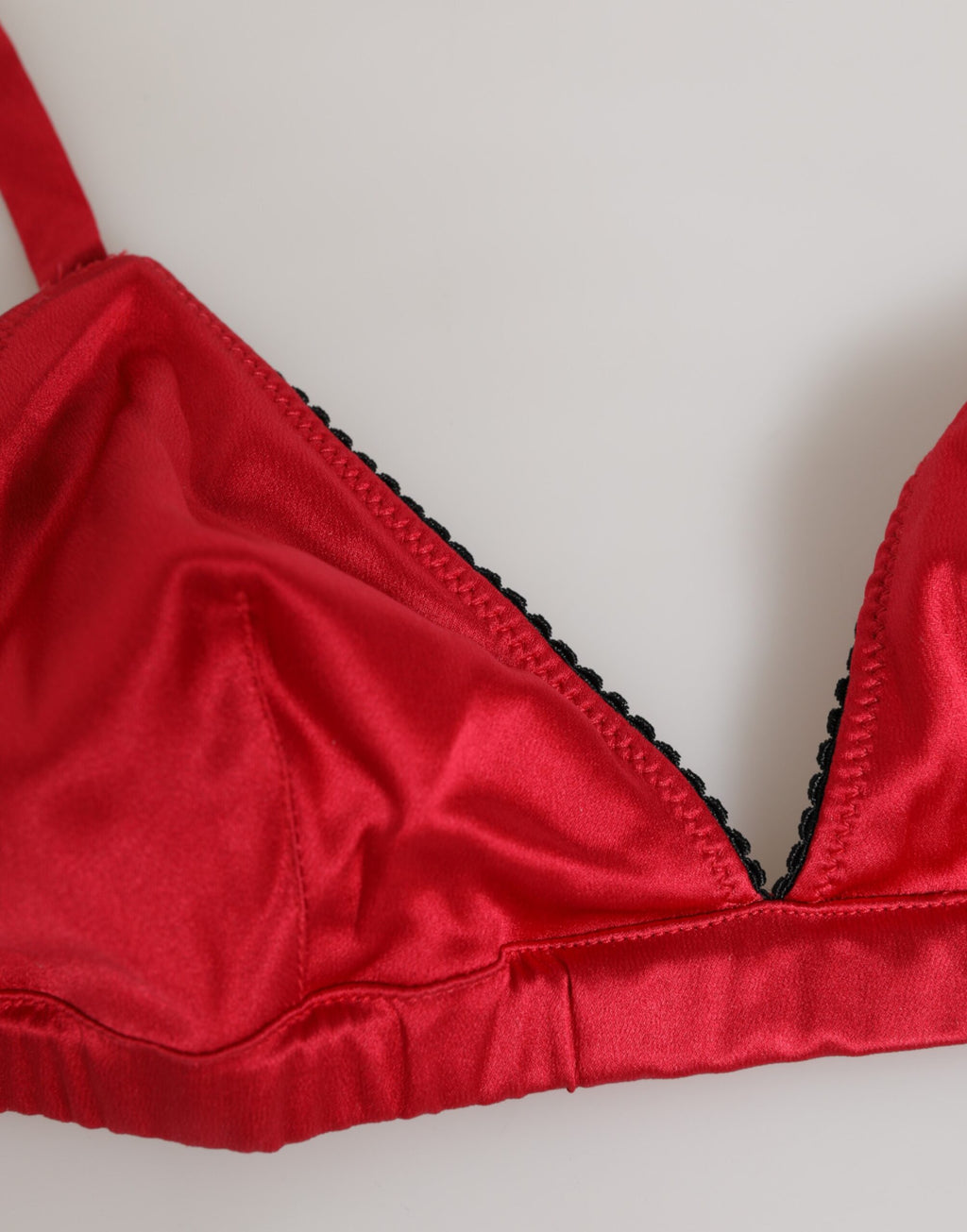 Dolce & Gabbana Rote Seidensatin Dreieck Soft Cup Br Unterwäsche