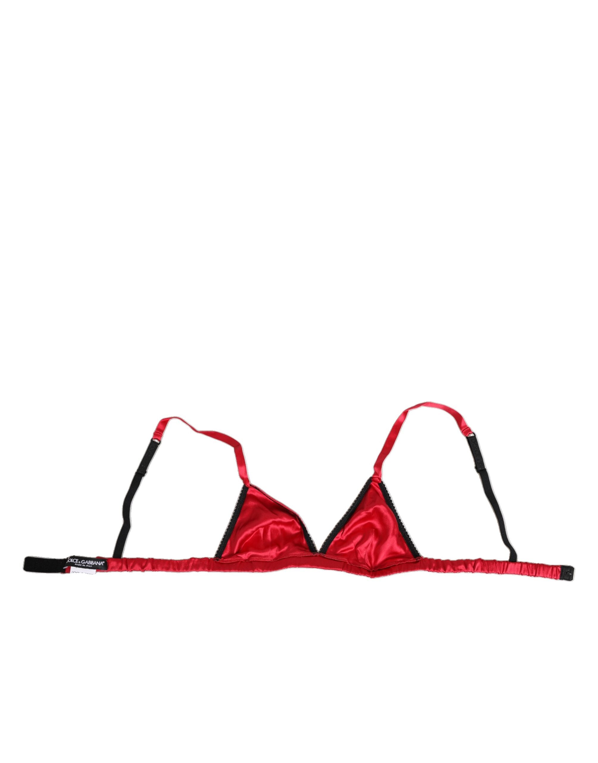 Dolce & Gabbana Rote Seidensatin Dreieck Soft Cup Br Unterwäsche