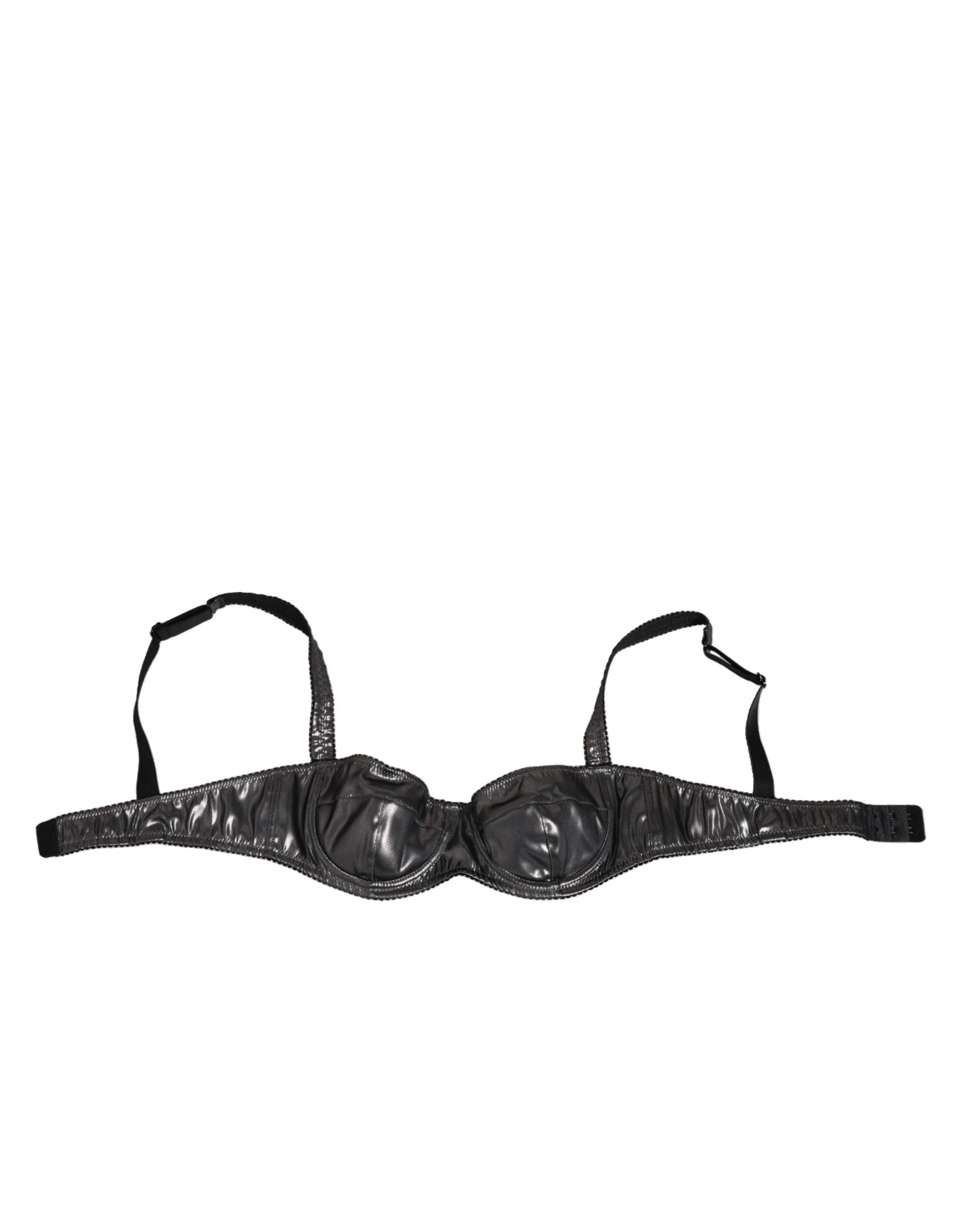 Dolce & Gabbana Schwarzer Acetat Stretch Balconette BH Unterwäsche