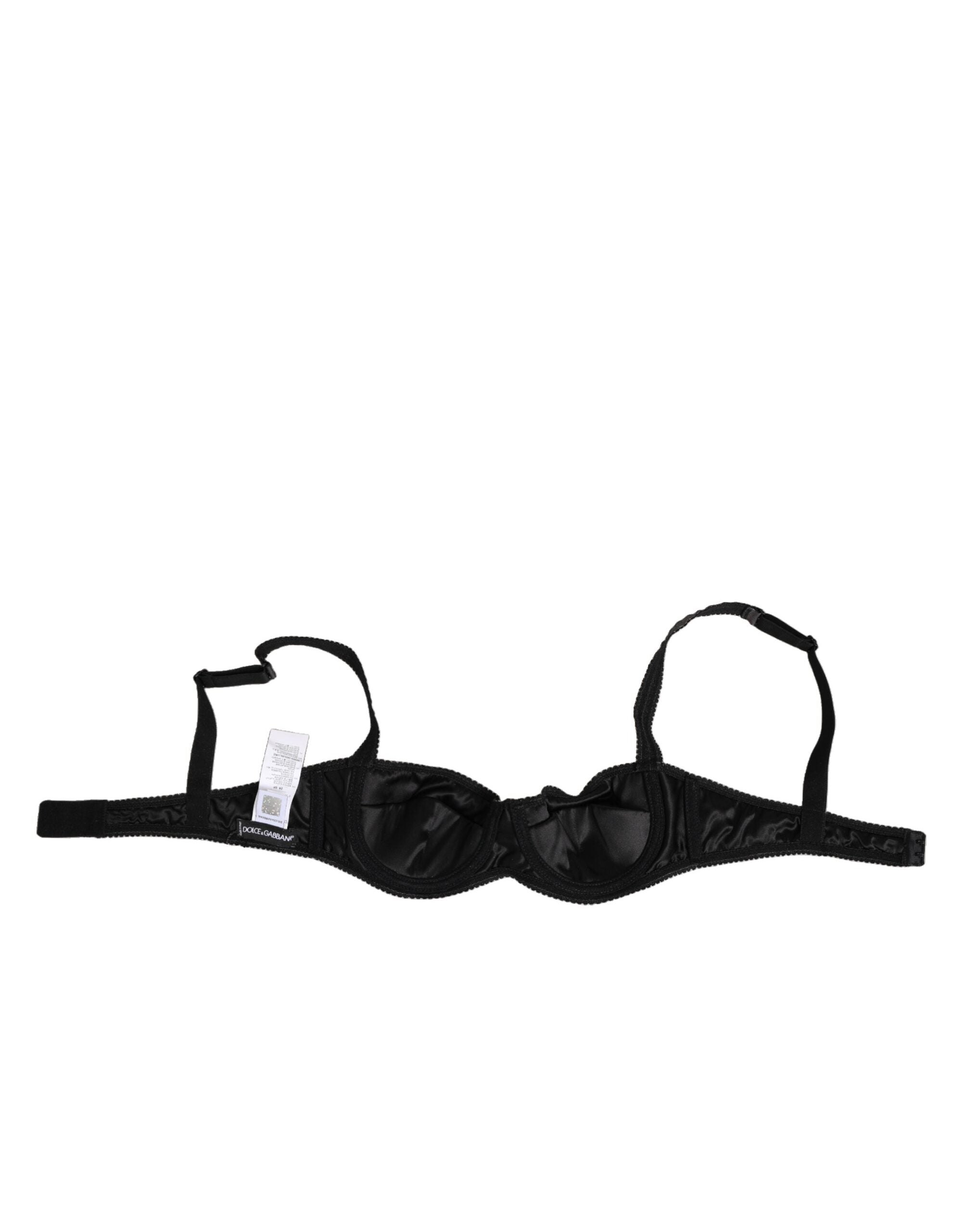 Dolce & Gabbana Schwarzer Acetat Stretch Balconette BH Unterwäsche