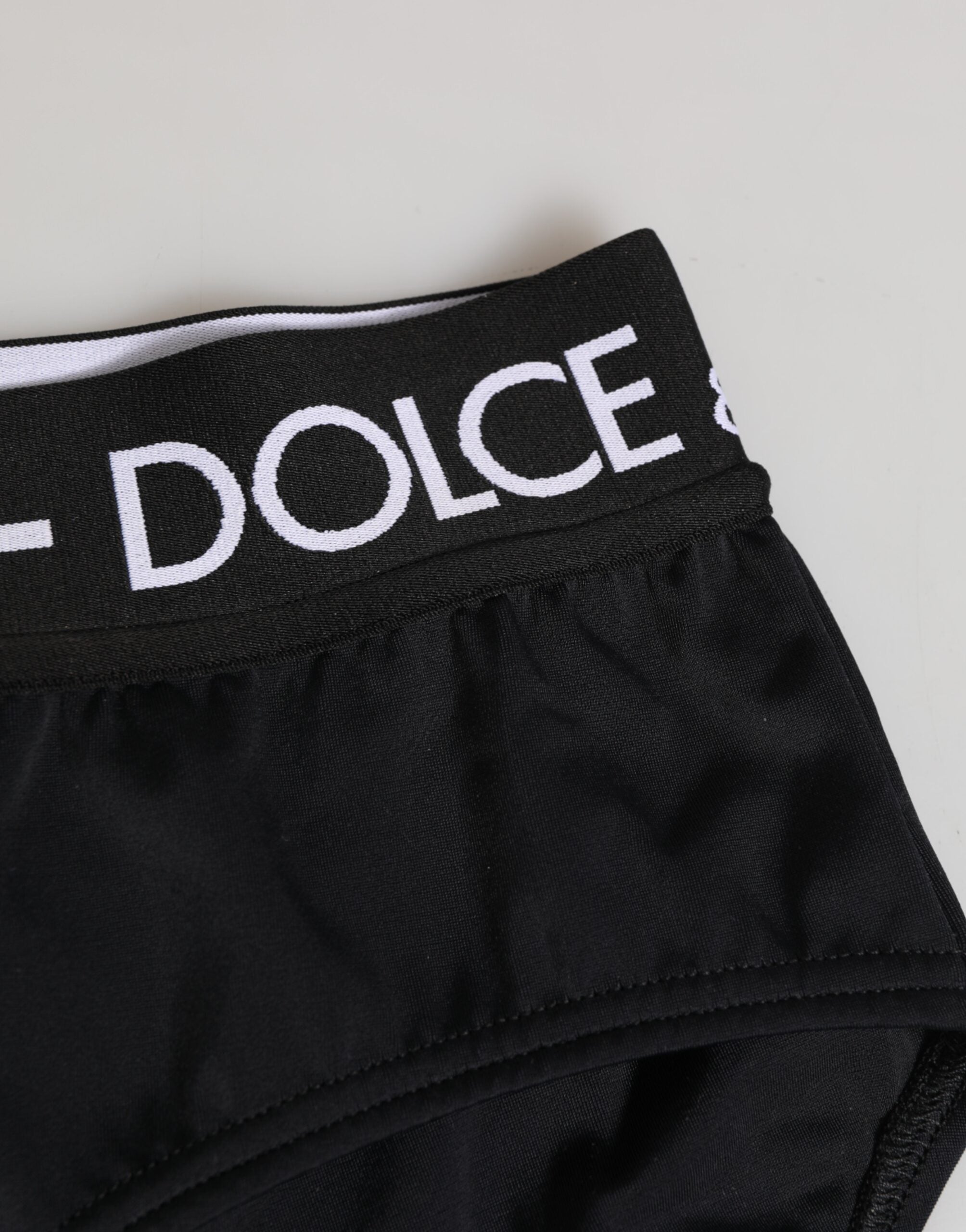 Dolce & Gabbana Schwarze Nylon-Logo-Bund-Shorts Unterwäsche