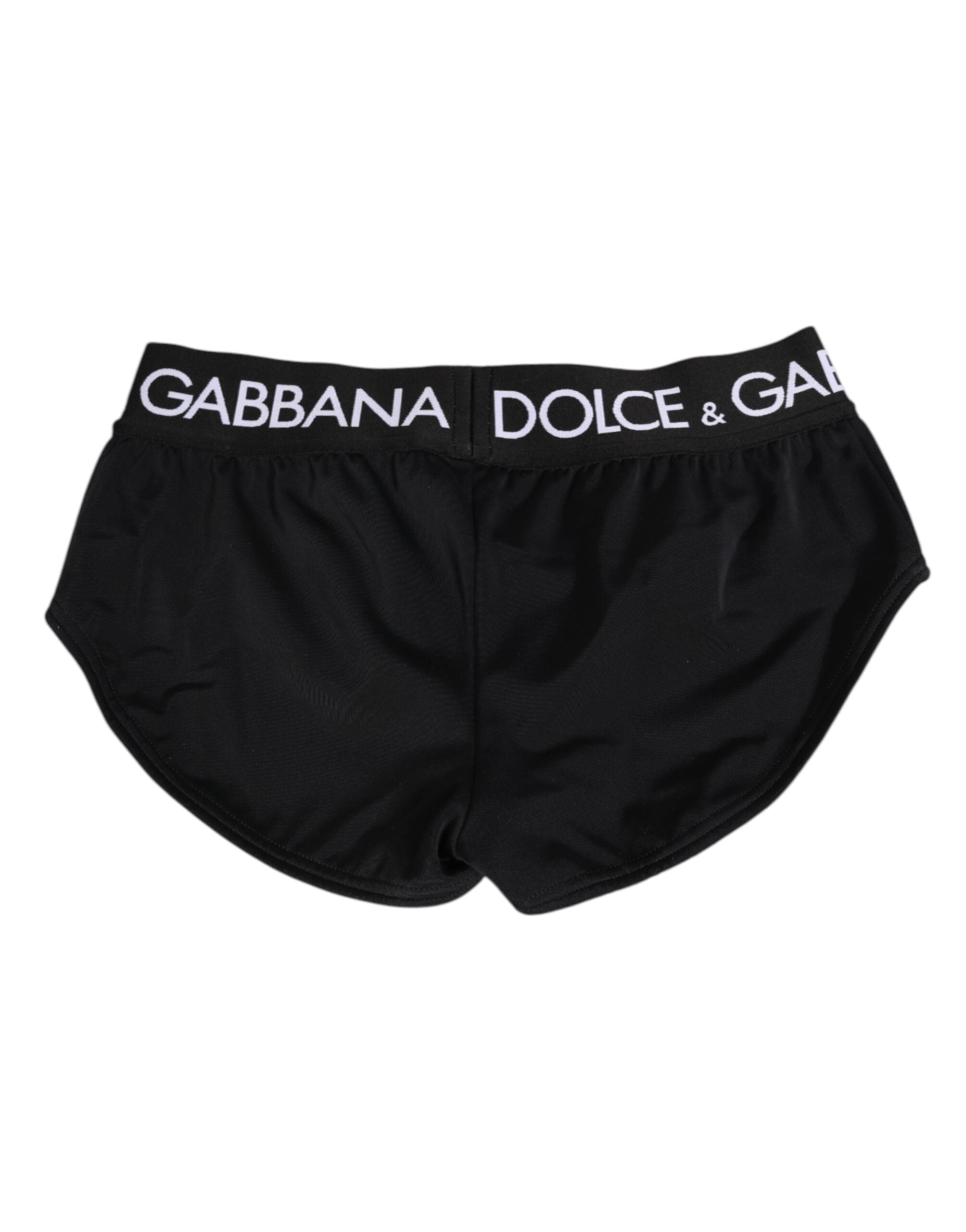 Dolce & Gabbana Schwarze Nylon-Logo-Bund-Shorts Unterwäsche