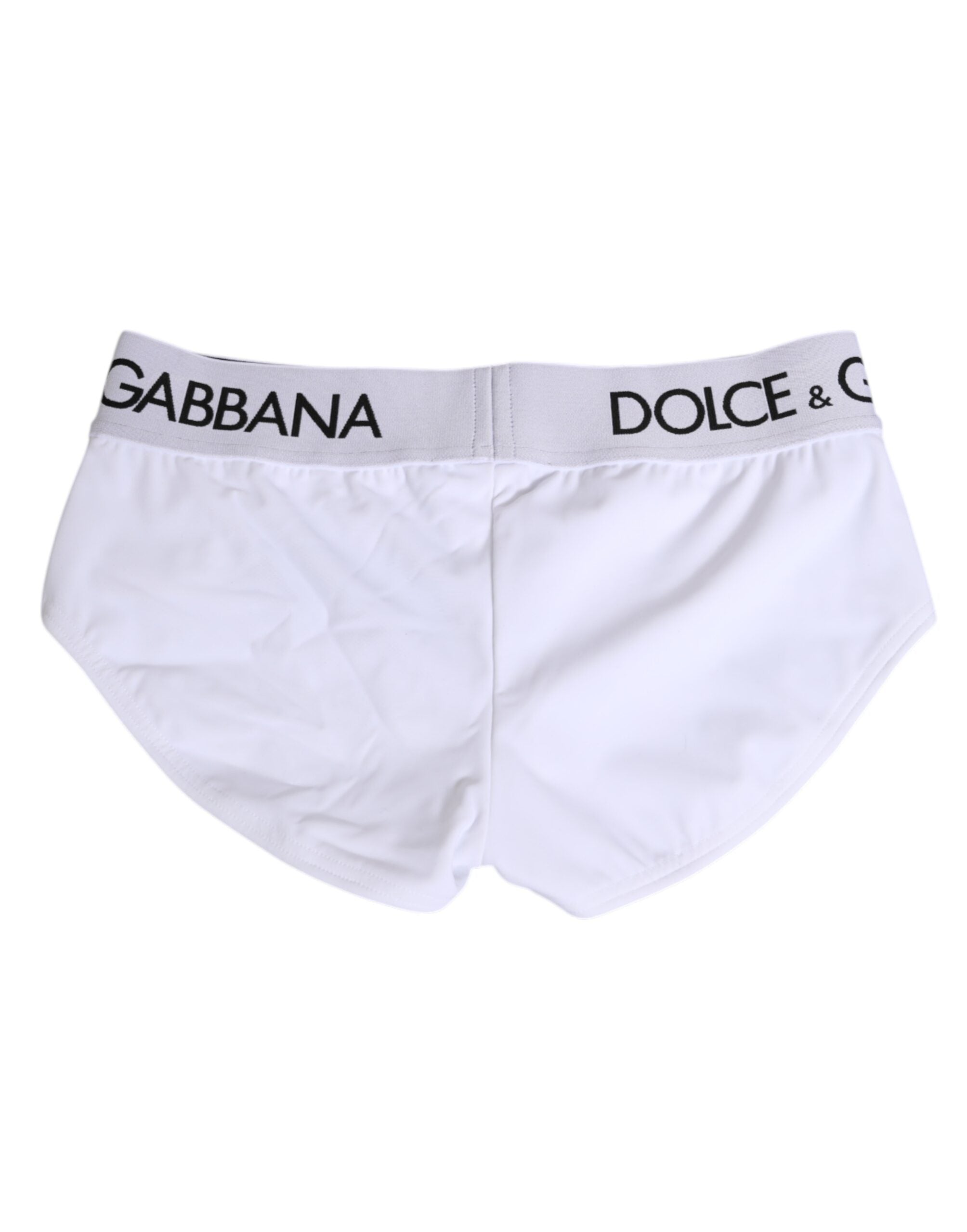 Dolce & Gabbana Weiße Nylon-Logo-Bund-Shorts Unterwäsche
