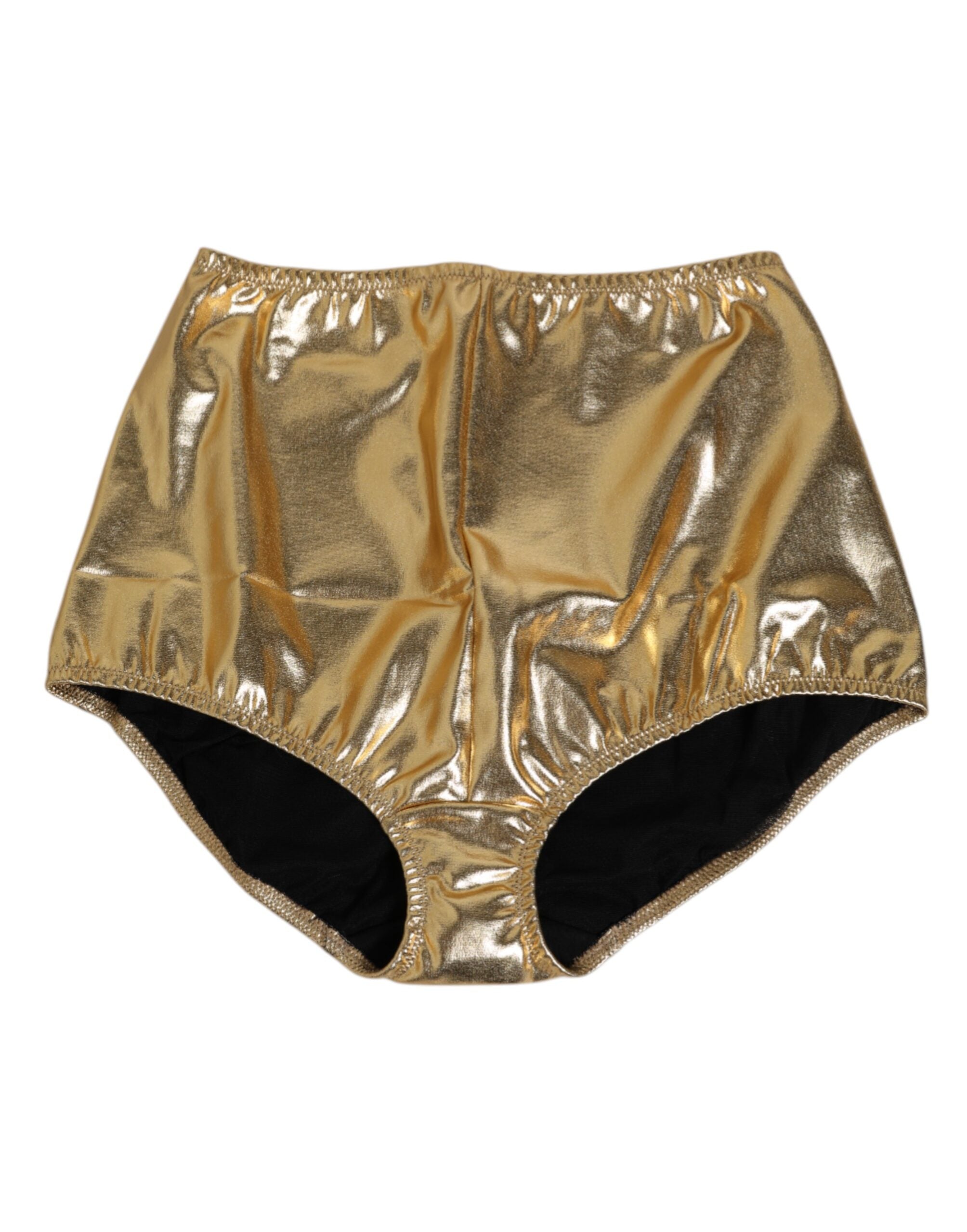 Dolce & Gabbana Gold Seide hohe Taille Mieder Panty Unterwäsche