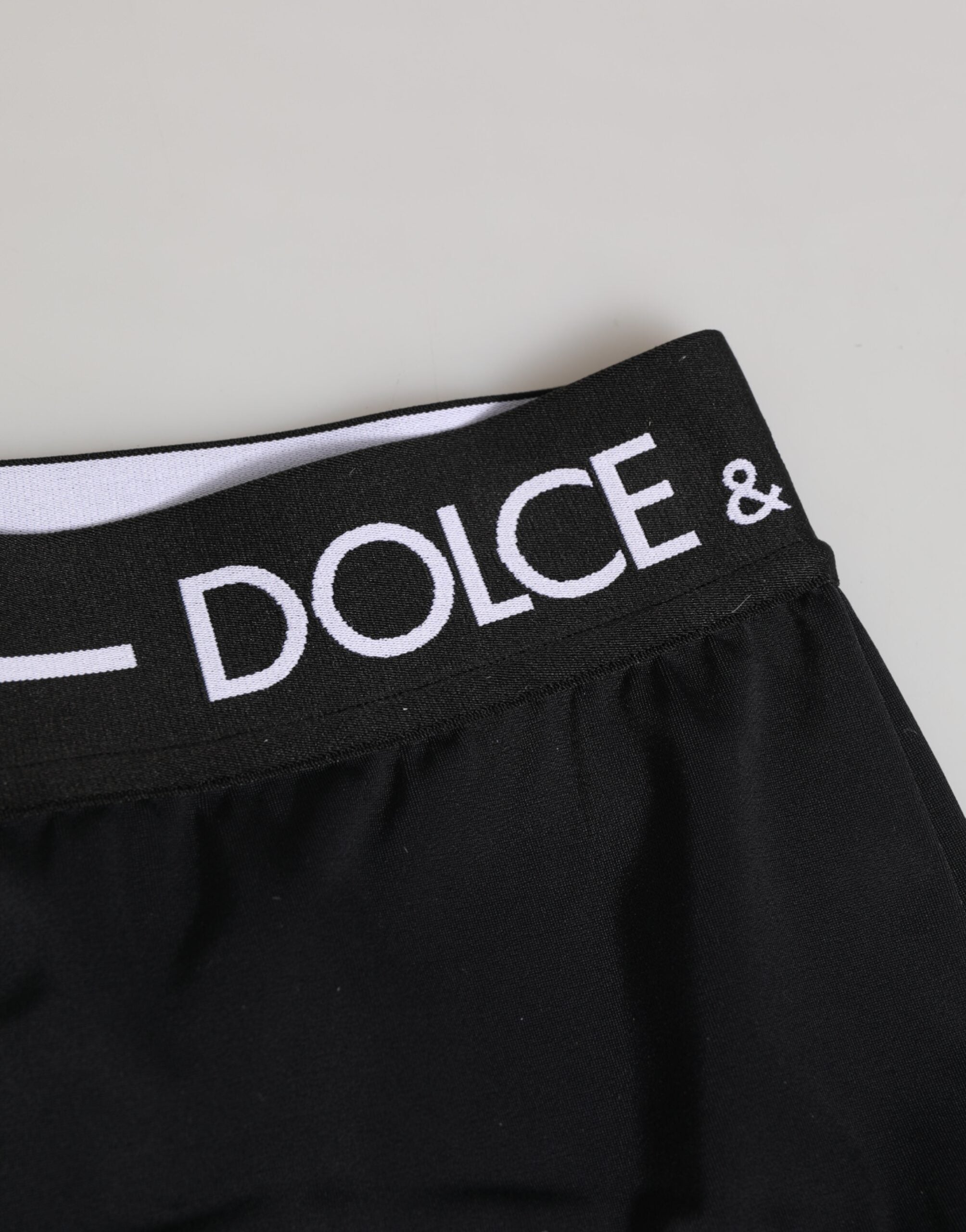Dolce & Gabbana Schwarze Nylon-Logo-Bund-Shorts Unterwäsche