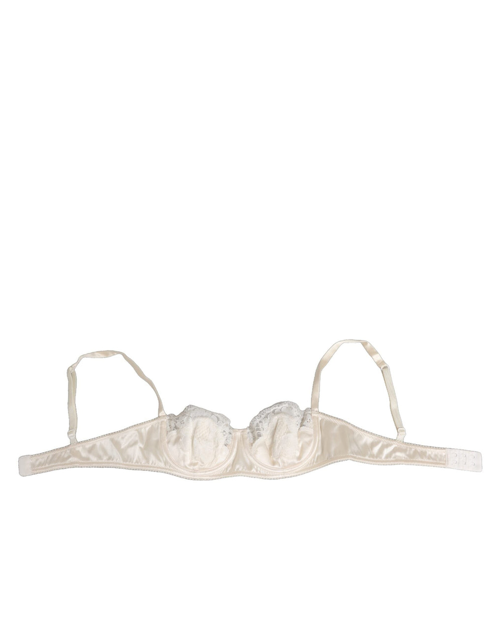 Dolce & Gabbana Off White Silk Bügel-Balconette-BH Unterwäsche