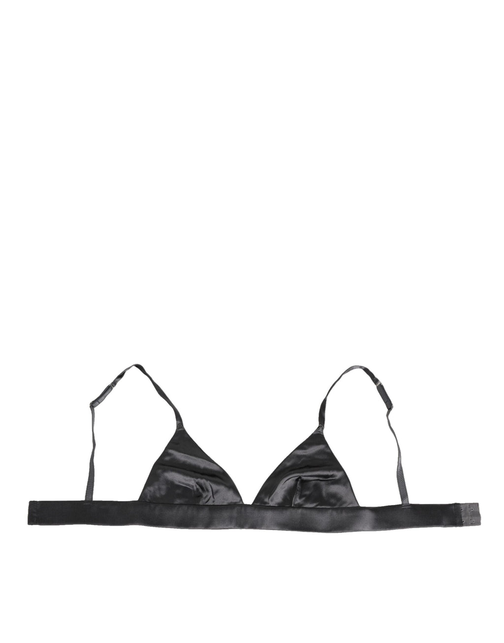 Dolce & Gabbana Schwarzer Seidensatin Dreieck Soft Cup Unterwäsche