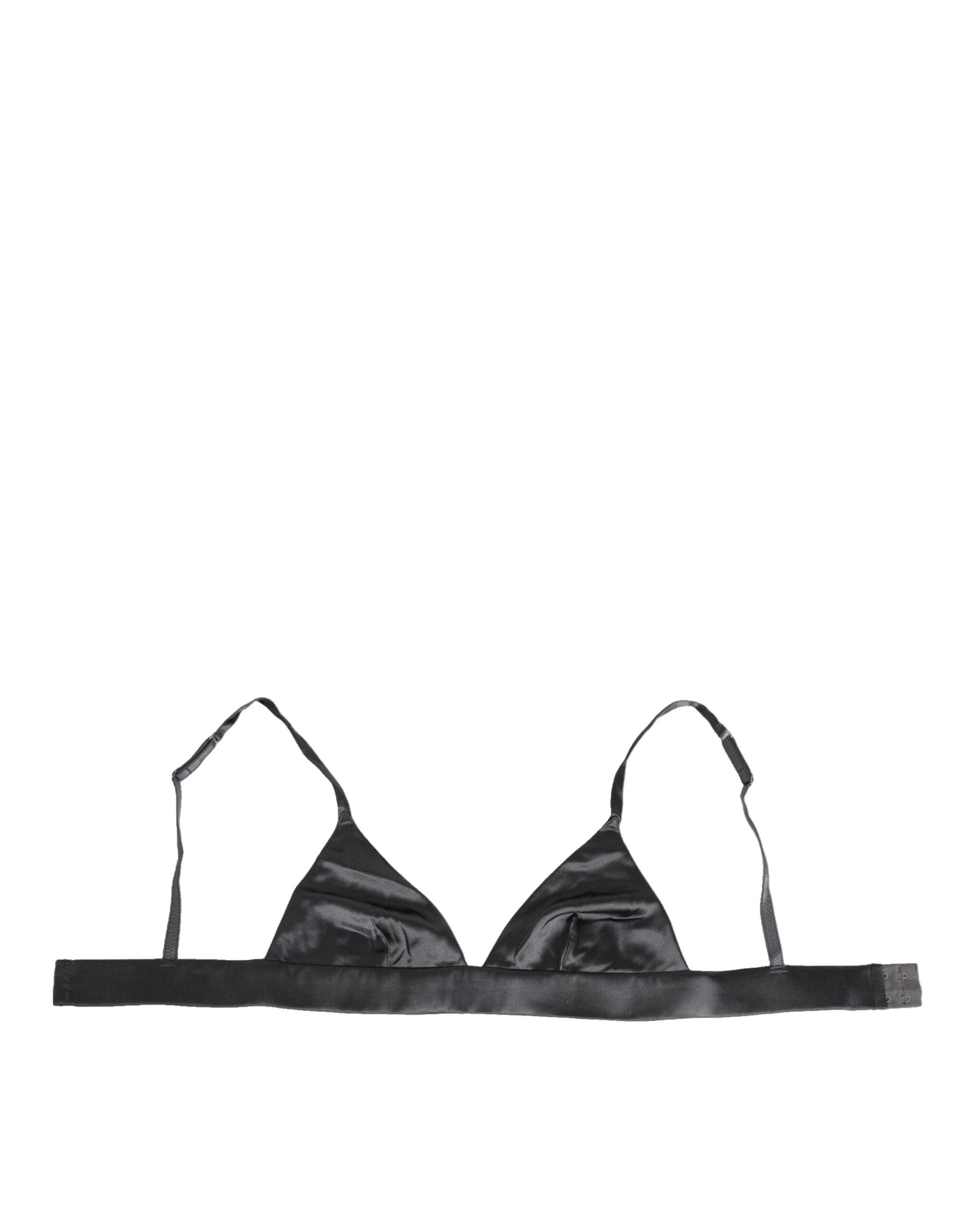 Dolce & Gabbana Schwarzer Seidensatin Dreieck Soft Cup Unterwäsche