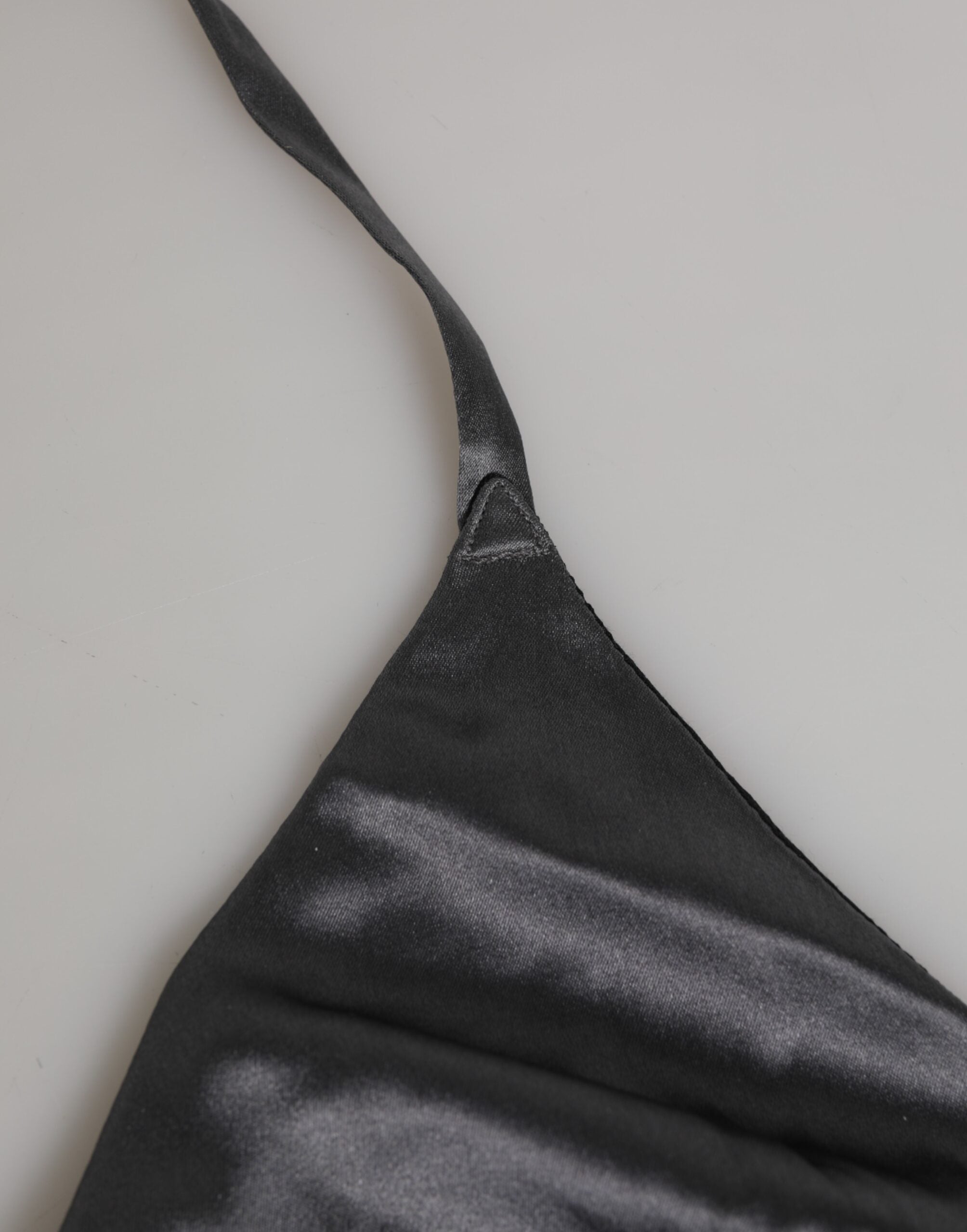Dolce & Gabbana Schwarzer Seidensatin Dreieck Soft Cup Unterwäsche