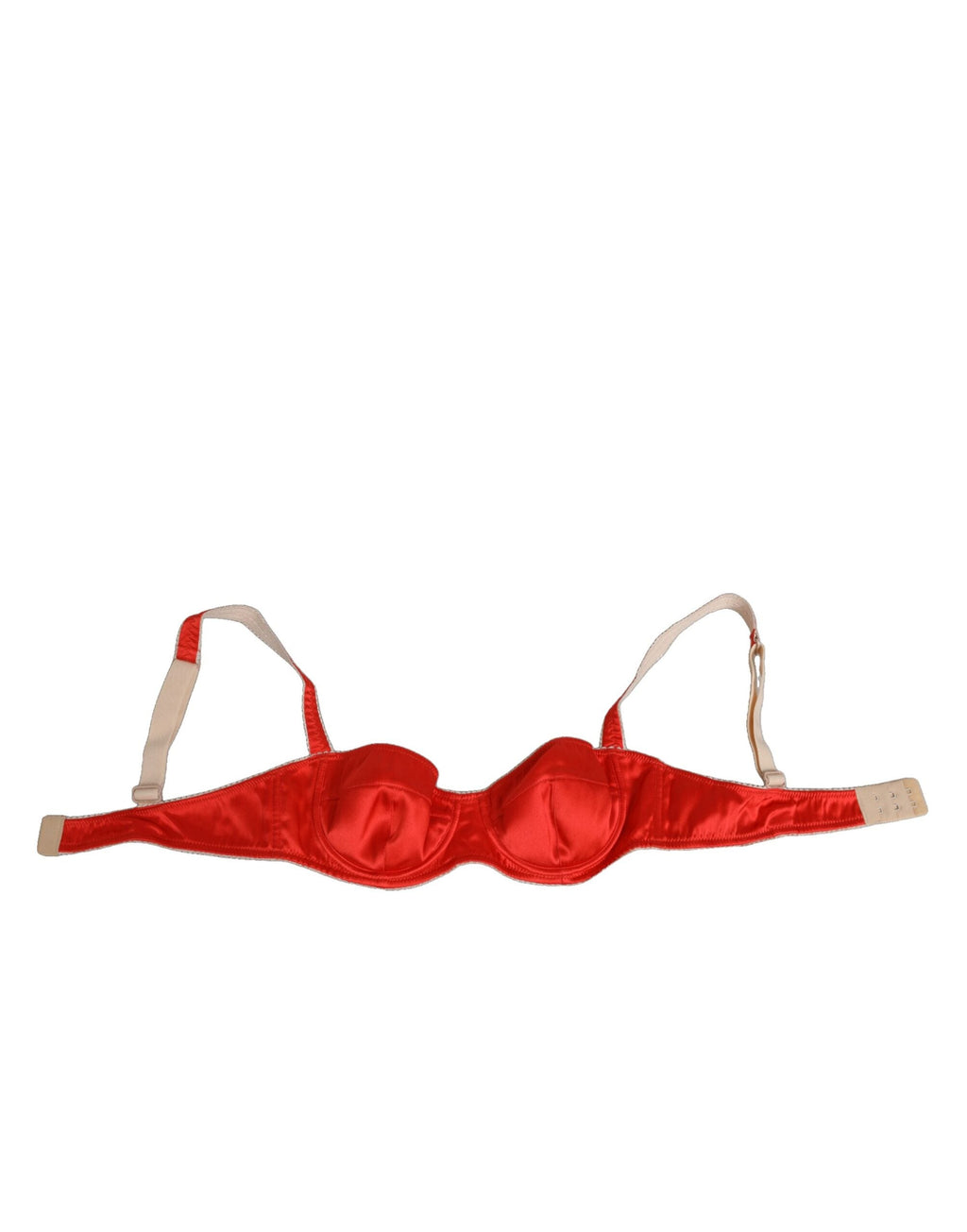 Dolce & Gabbana Roter Seidensatin Bügel-BH Semi-Pad Unterwäsche