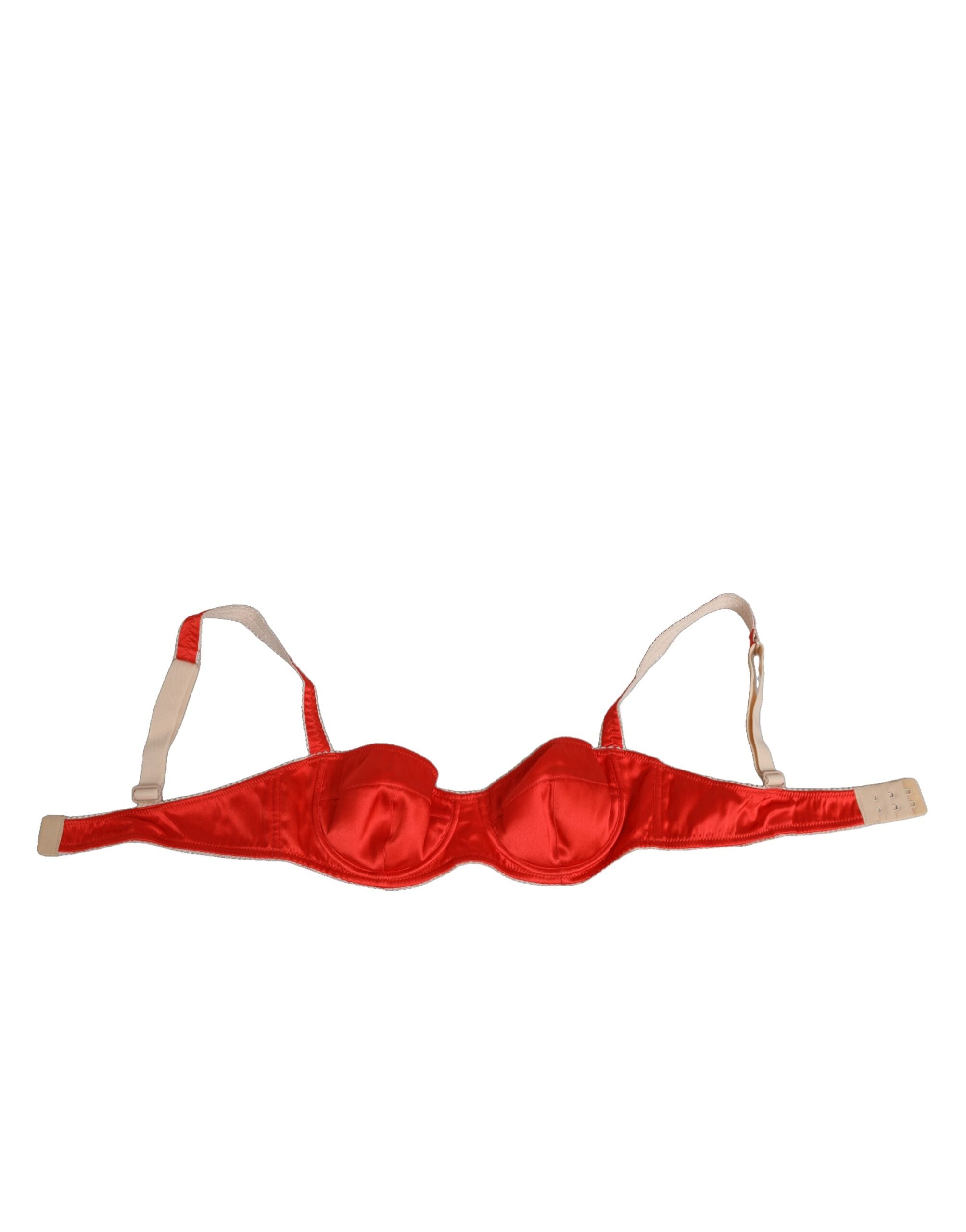 Dolce & Gabbana Roter Seidensatin Bügel-BH Semi-Pad Unterwäsche