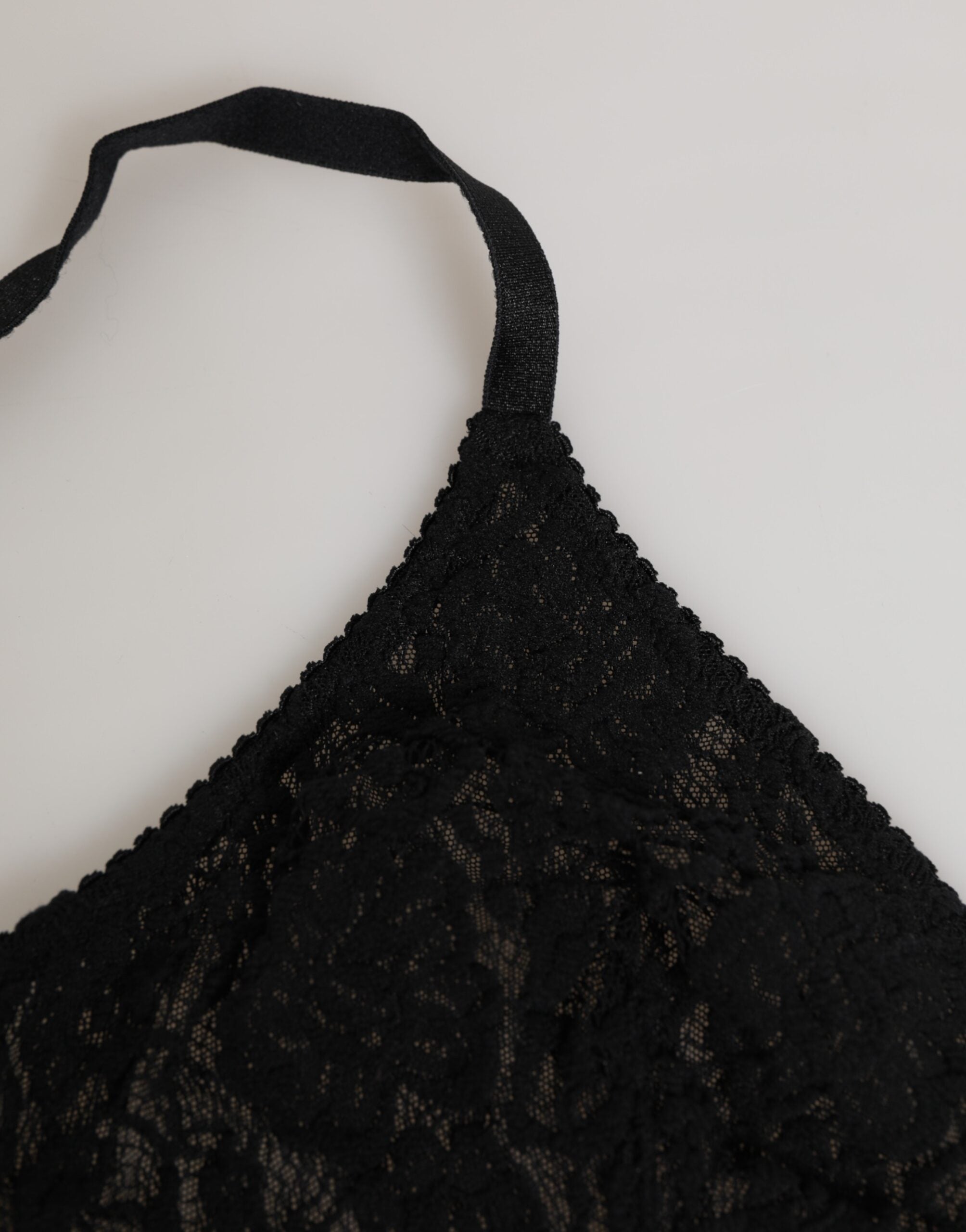 Dolce & Gabbana Schwarzer Spitzen-Dreieck-Bralette Kabellose Unterwäsche