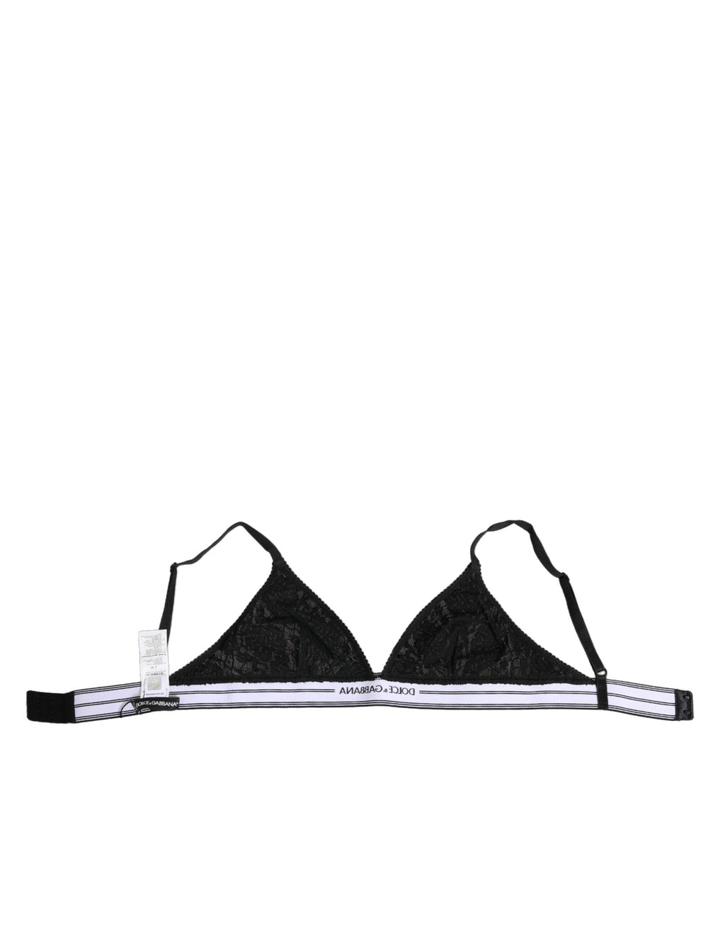 Dolce & Gabbana Schwarzer Spitzen-Dreieck-Bralette Kabellose Unterwäsche
