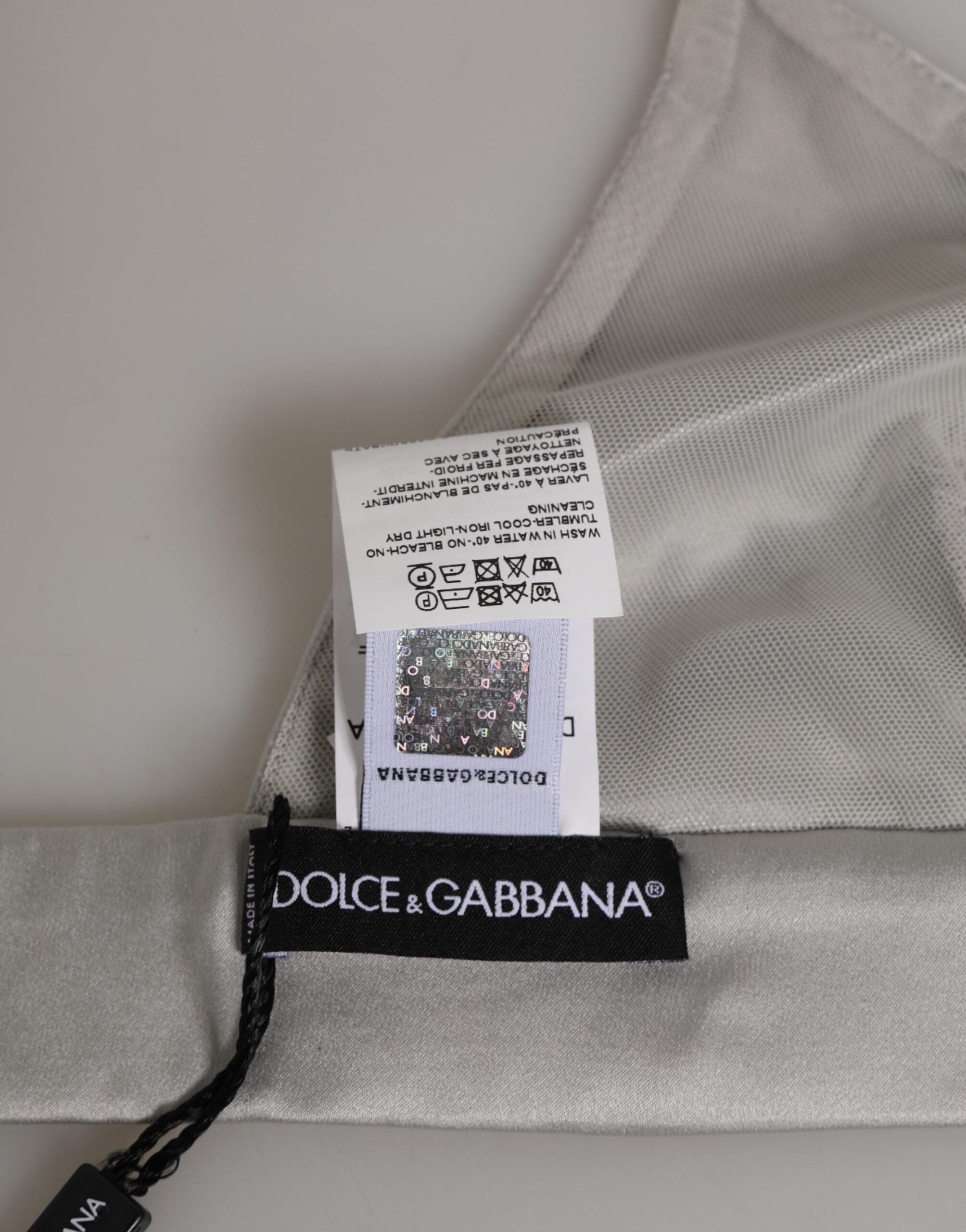 Dolce & Gabbana Grauer Seidensatin-Dreieck Soft Cup BH Unterwäsche