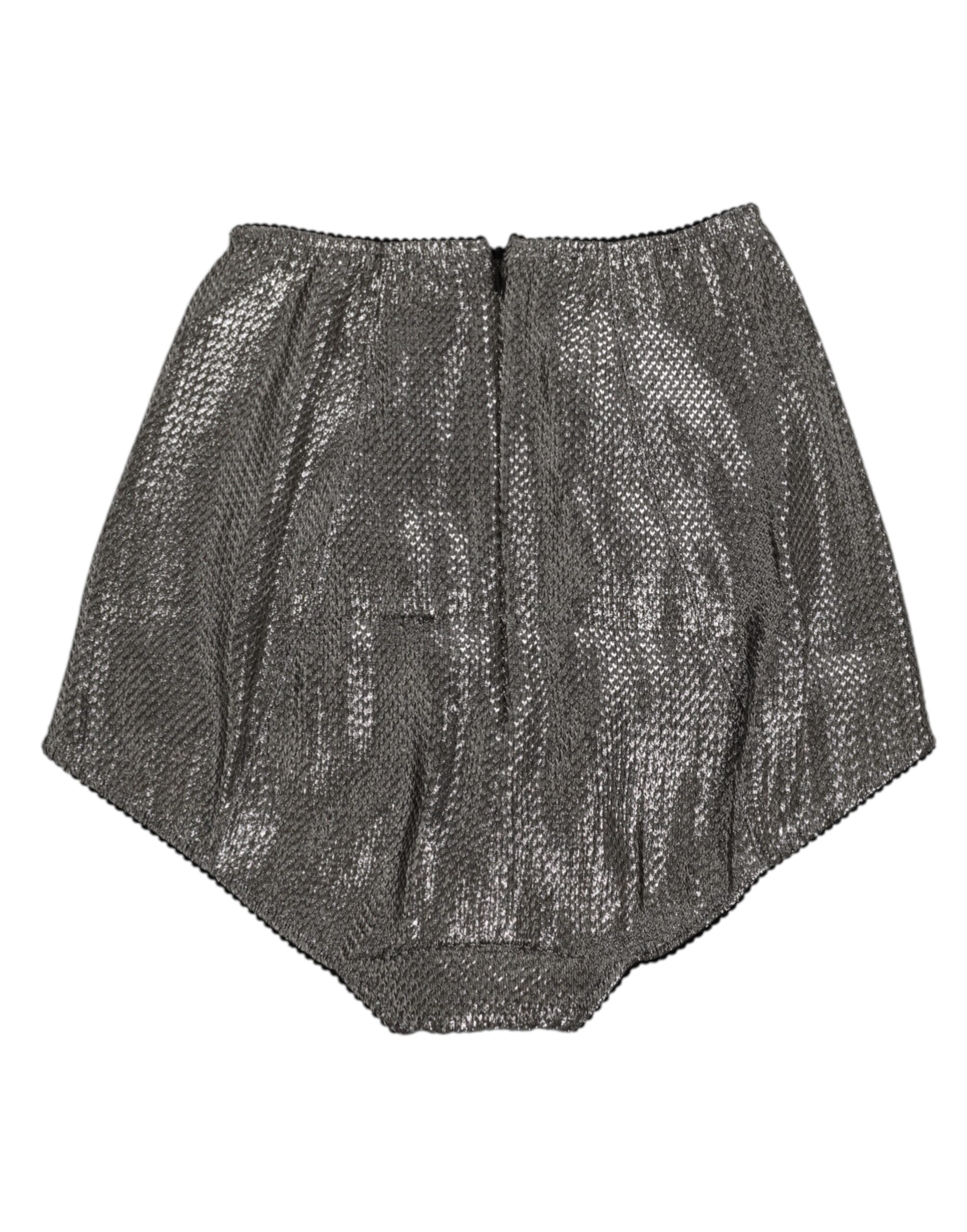 Dolce & Gabbana Grauer Seiden-Stretch-Slip Miederhose Unterwäsche