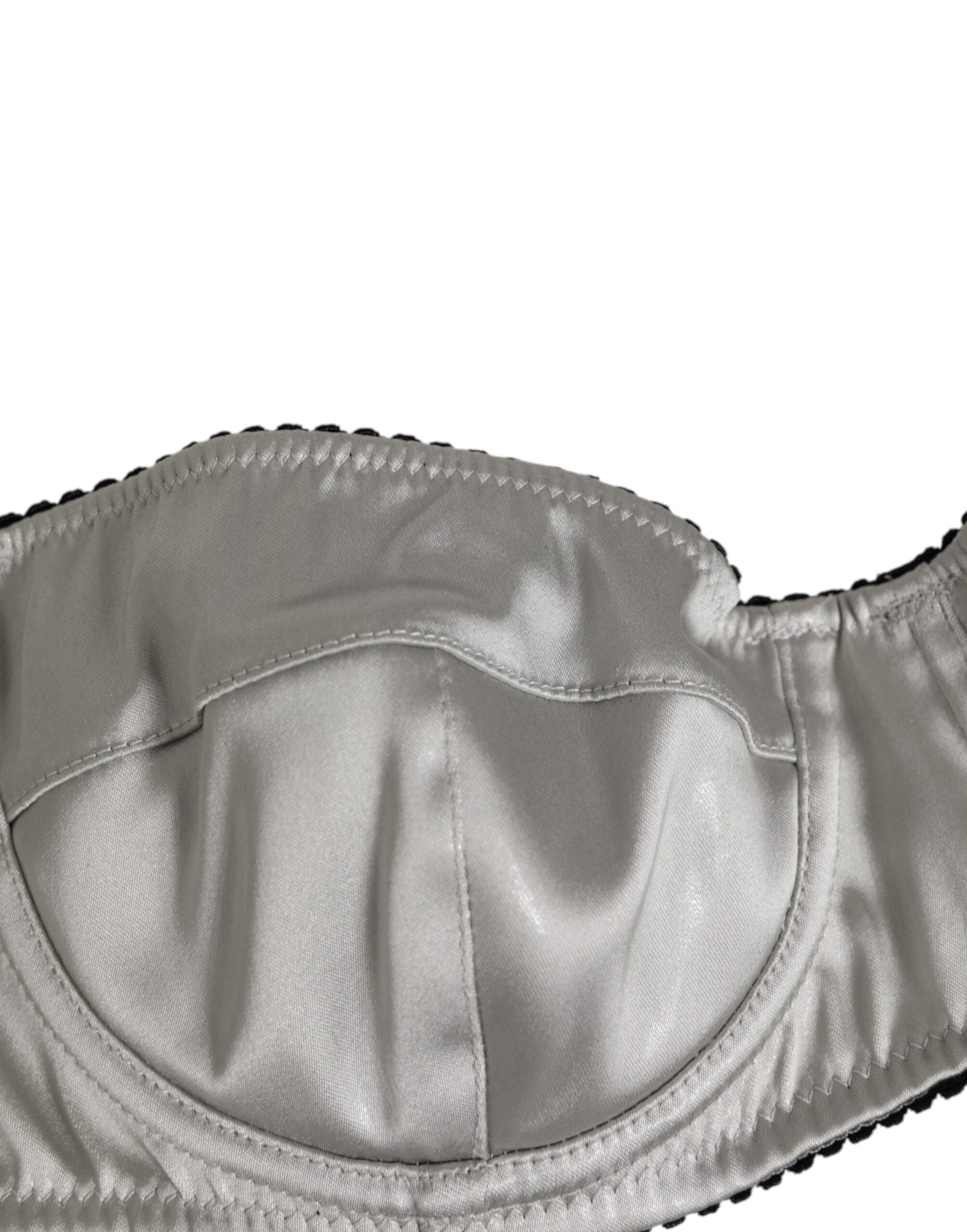 Dolce & Gabbana Grauer Acetat Stretch Balconcino BH Unterwäsche