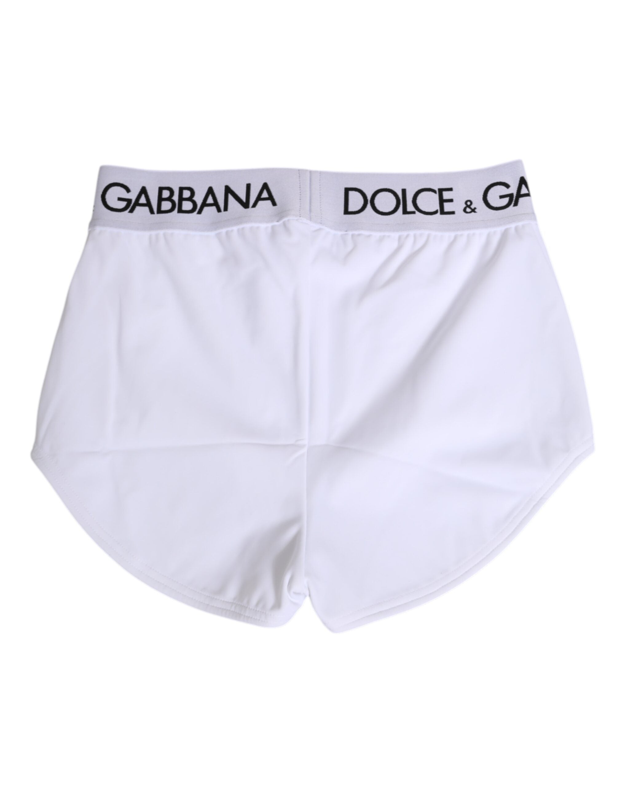 Dolce & Gabbana Weiße Nylon-Logo-Bund-Shorts Unterwäsche