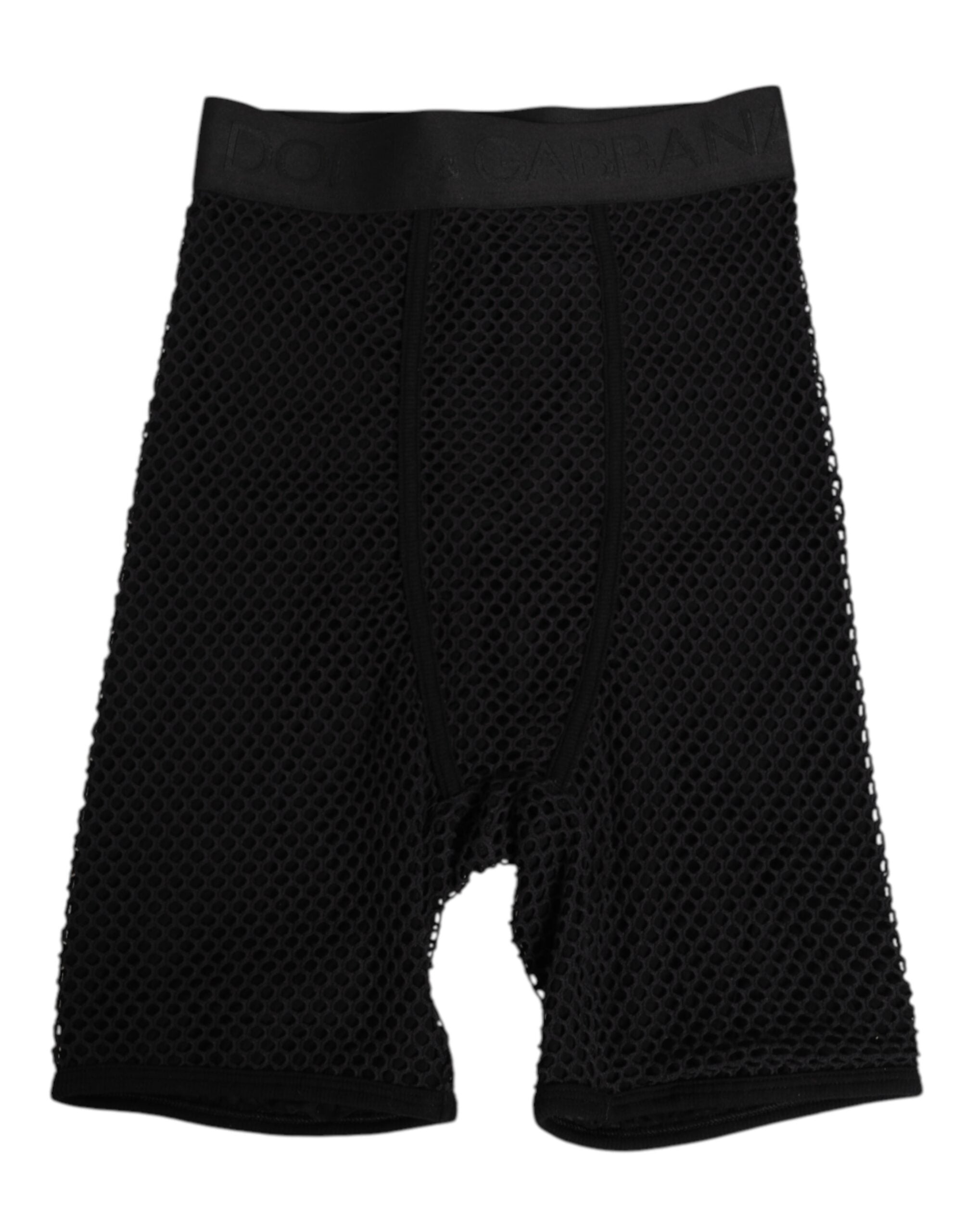 Dolce & Gabbana Schwarze Baumwoll-Logo-Shorts Midi-Hose Unterwäsche