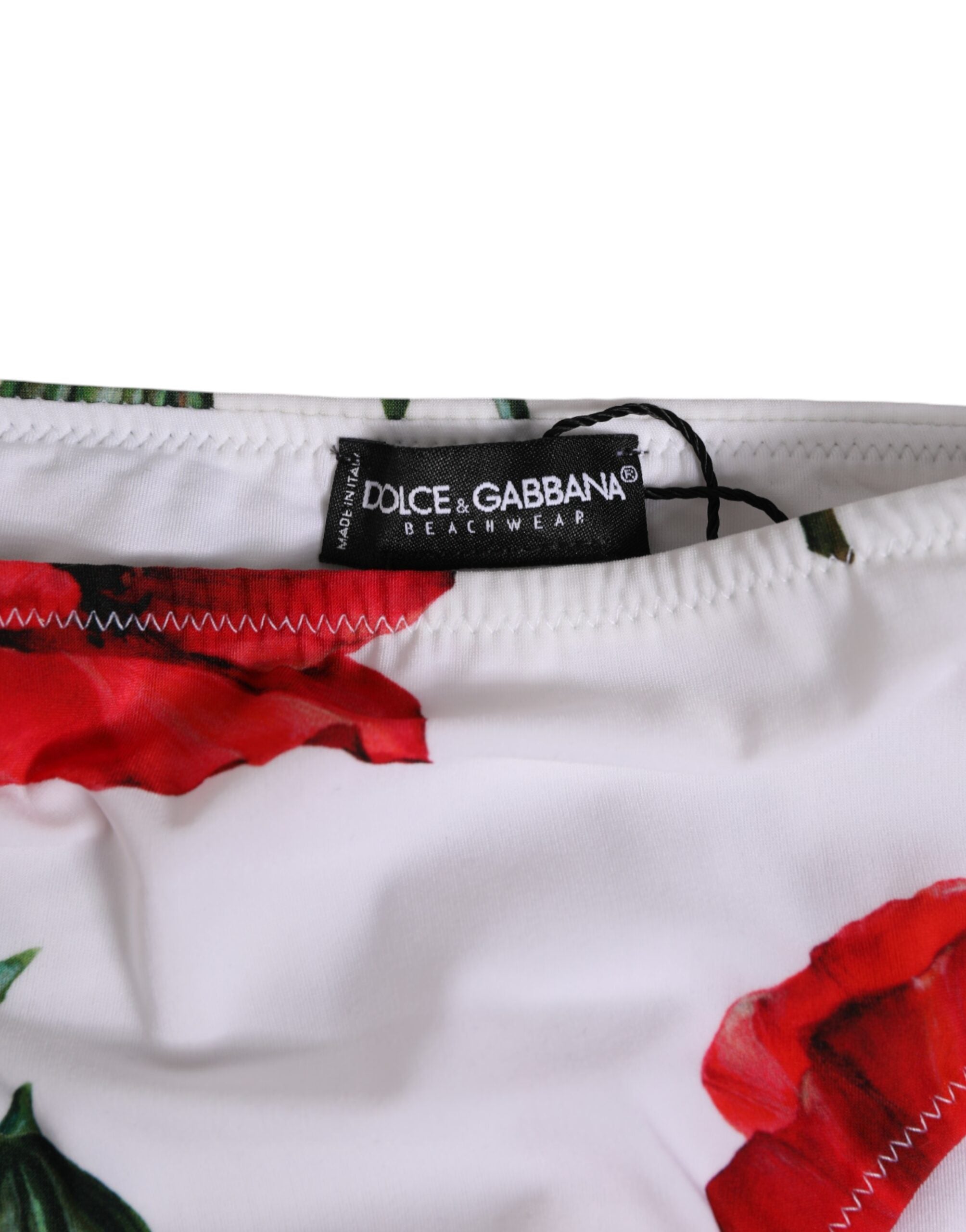 Dolce & Gabbana Weißer geblümter Badeanzug 2 Stück Oberteil Unterteil Bademode