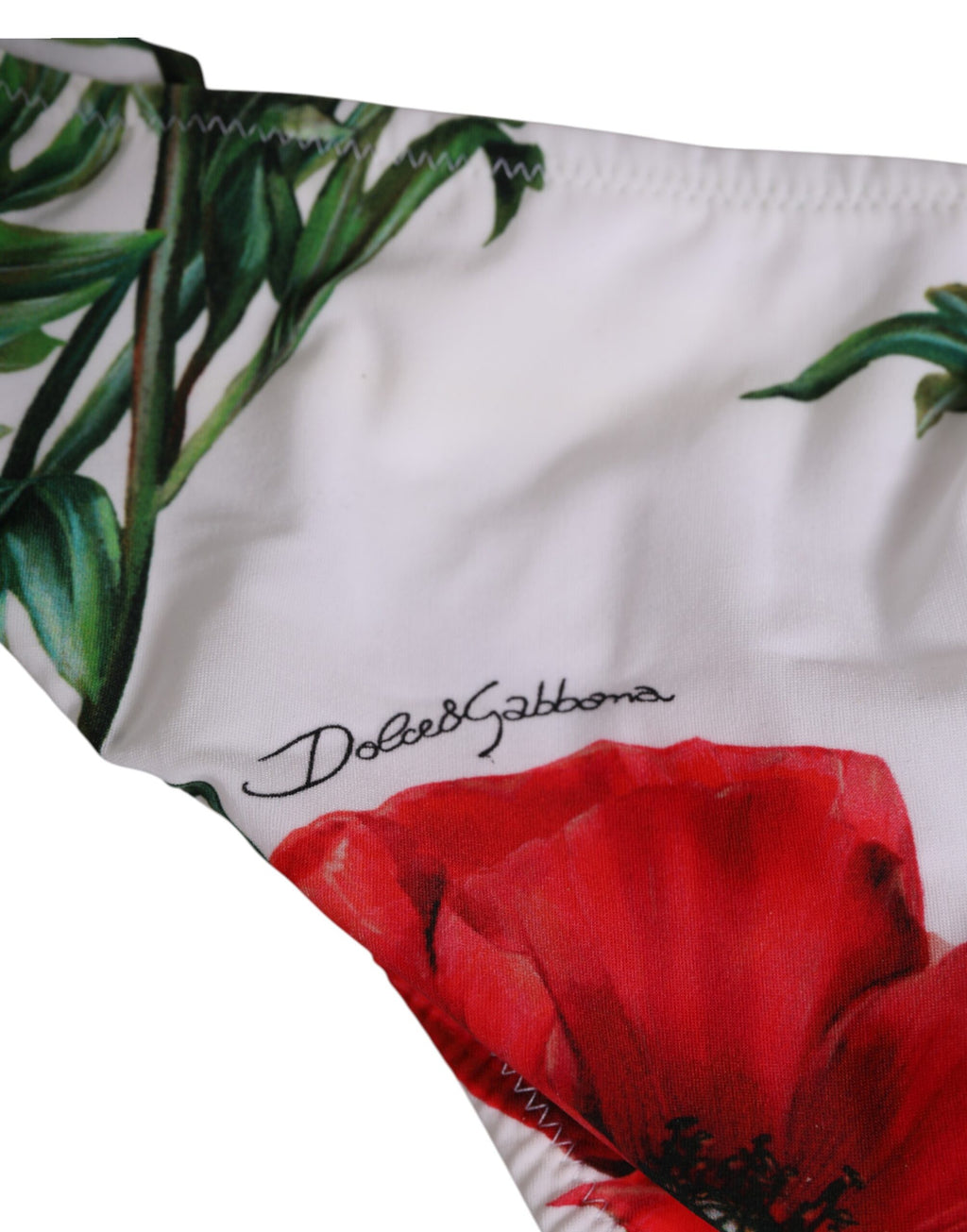 Dolce & Gabbana Weißer geblümter Badeanzug 2 Stück Oberteil Unterteil Bademode