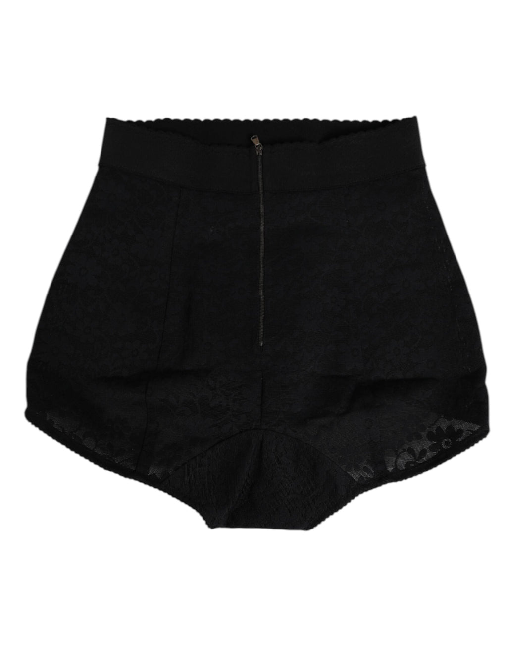 Dolce & Gabbana Schwarze Nylon High Waist Short Panty Unterwäsche