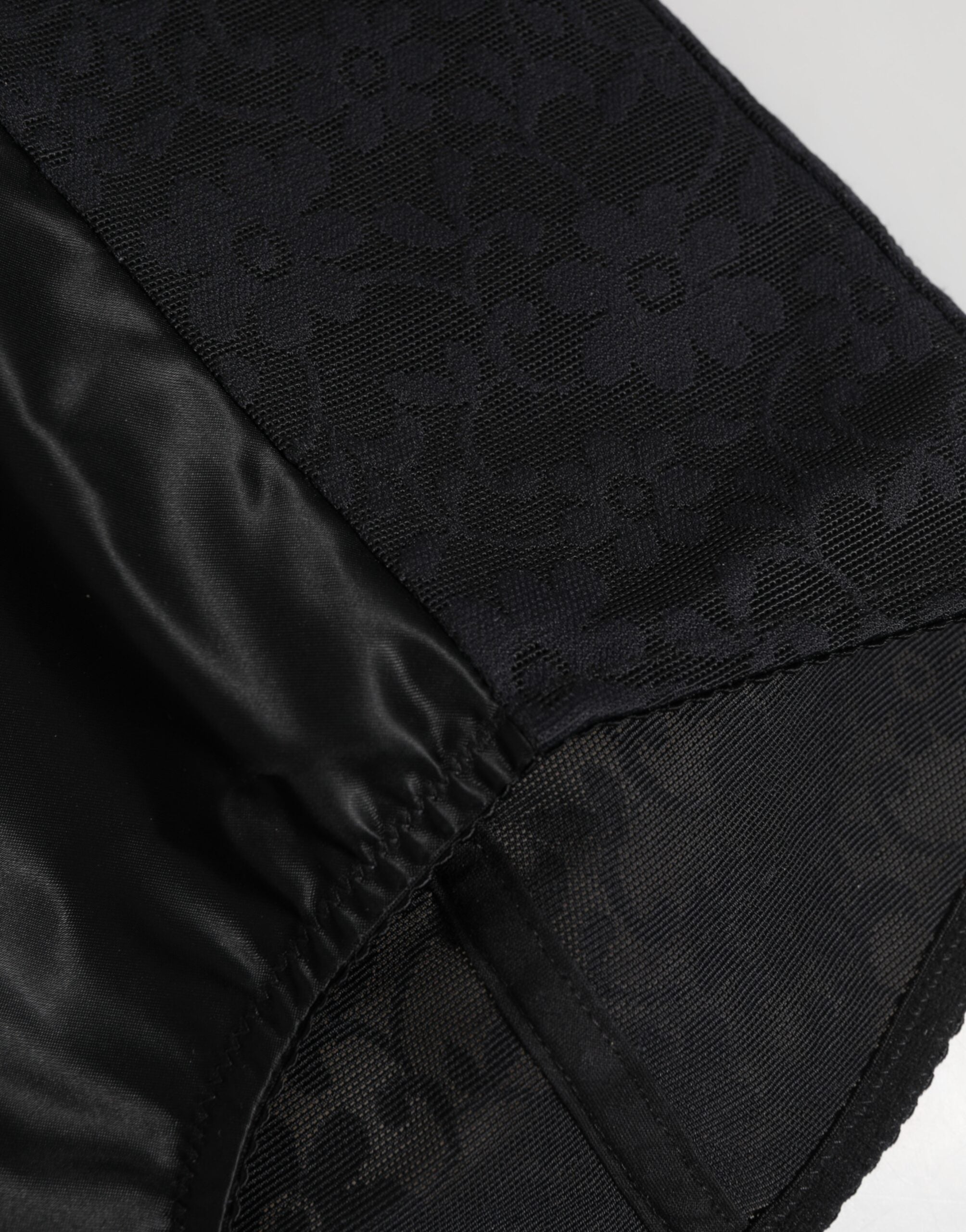 Dolce & Gabbana Schwarze Nylon High Waist Short Panty Unterwäsche