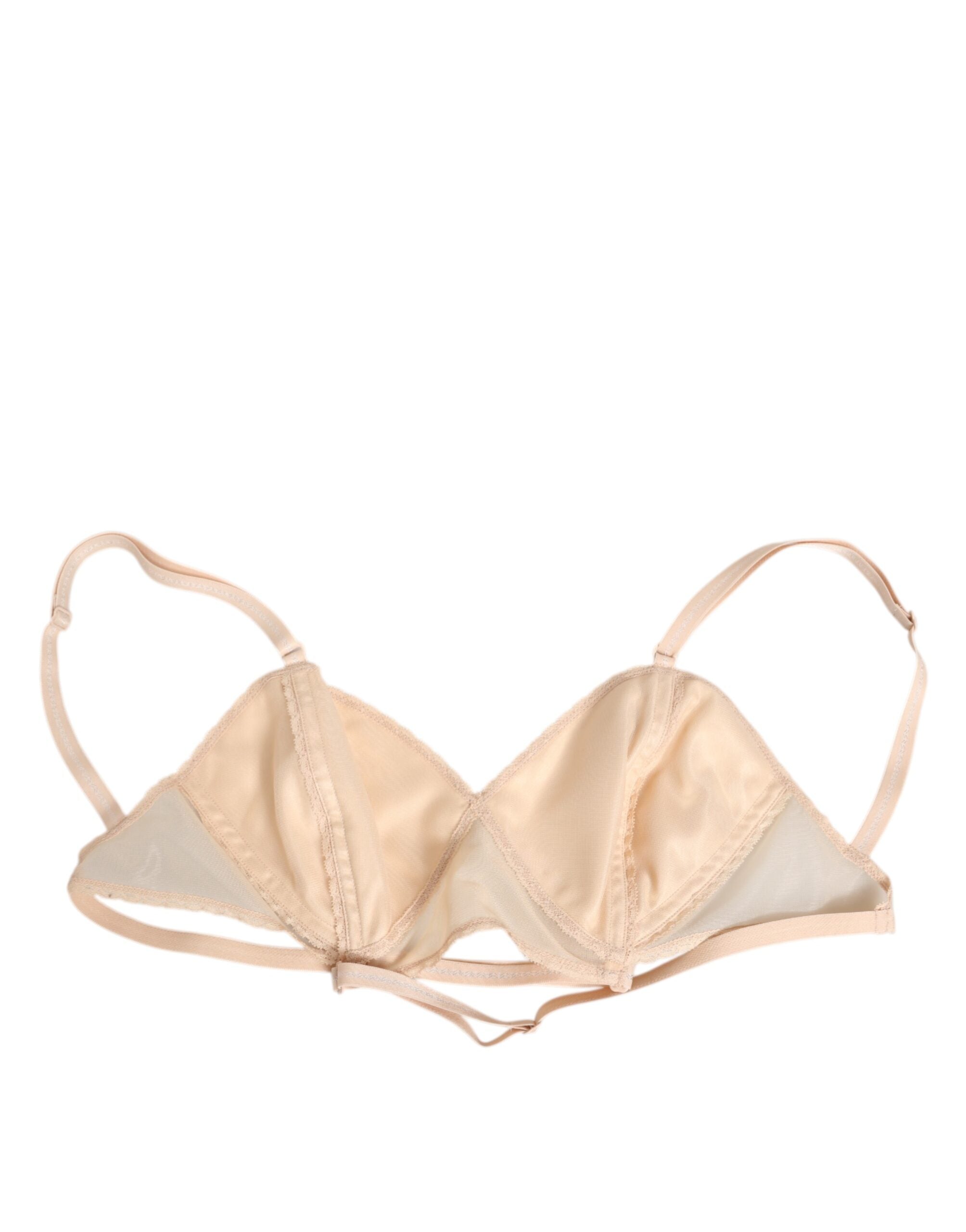 Dolce & Gabbana Beige Nylon Triangel Soft Cup Büstenhalter Unterwäsche
