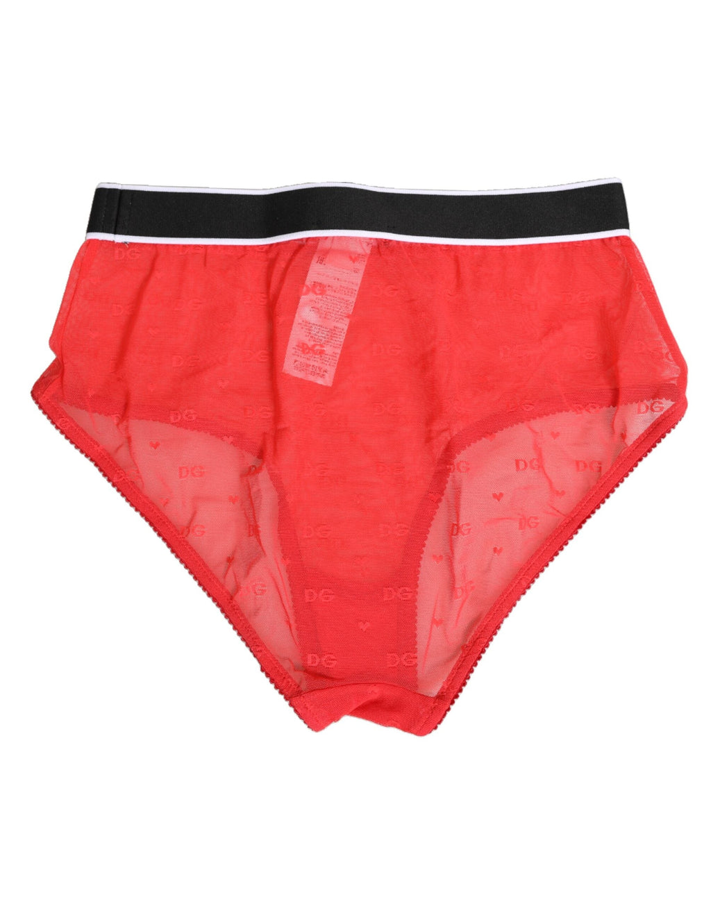 Dolce & Gabbana Rotes Nylon-Logo mit Bund Slip Unterwäsche