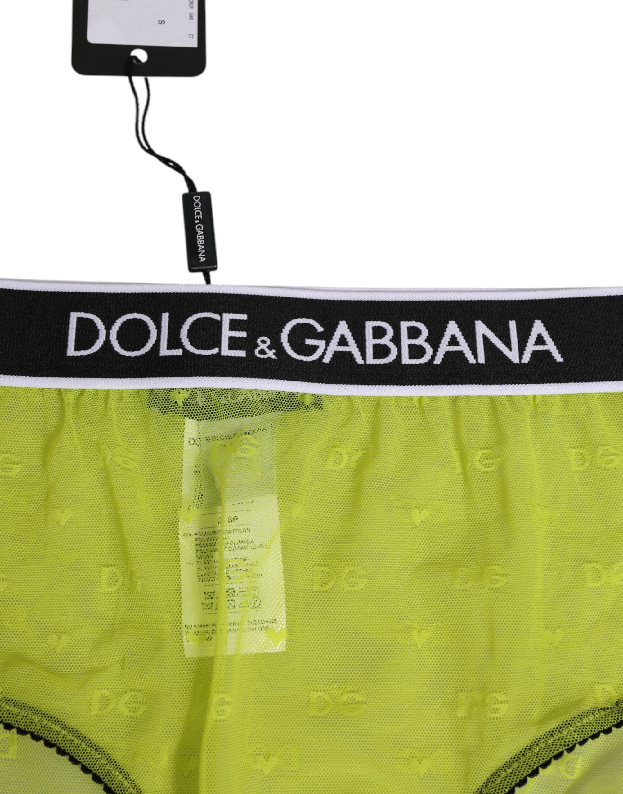Dolce & Gabbana Grüner Nylon-Logo-Bund-Slip Unterwäsche