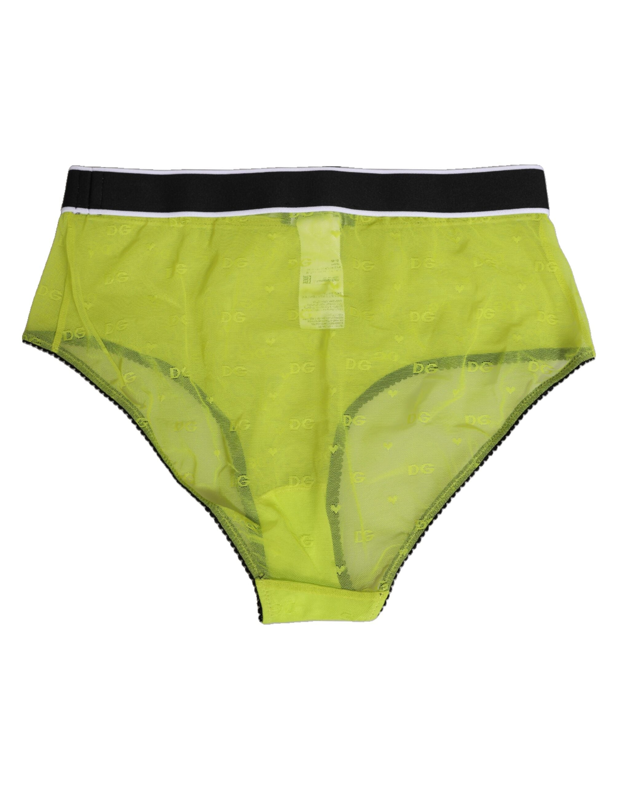 Dolce & Gabbana Grüner Nylon-Logo-Bund-Slip Unterwäsche