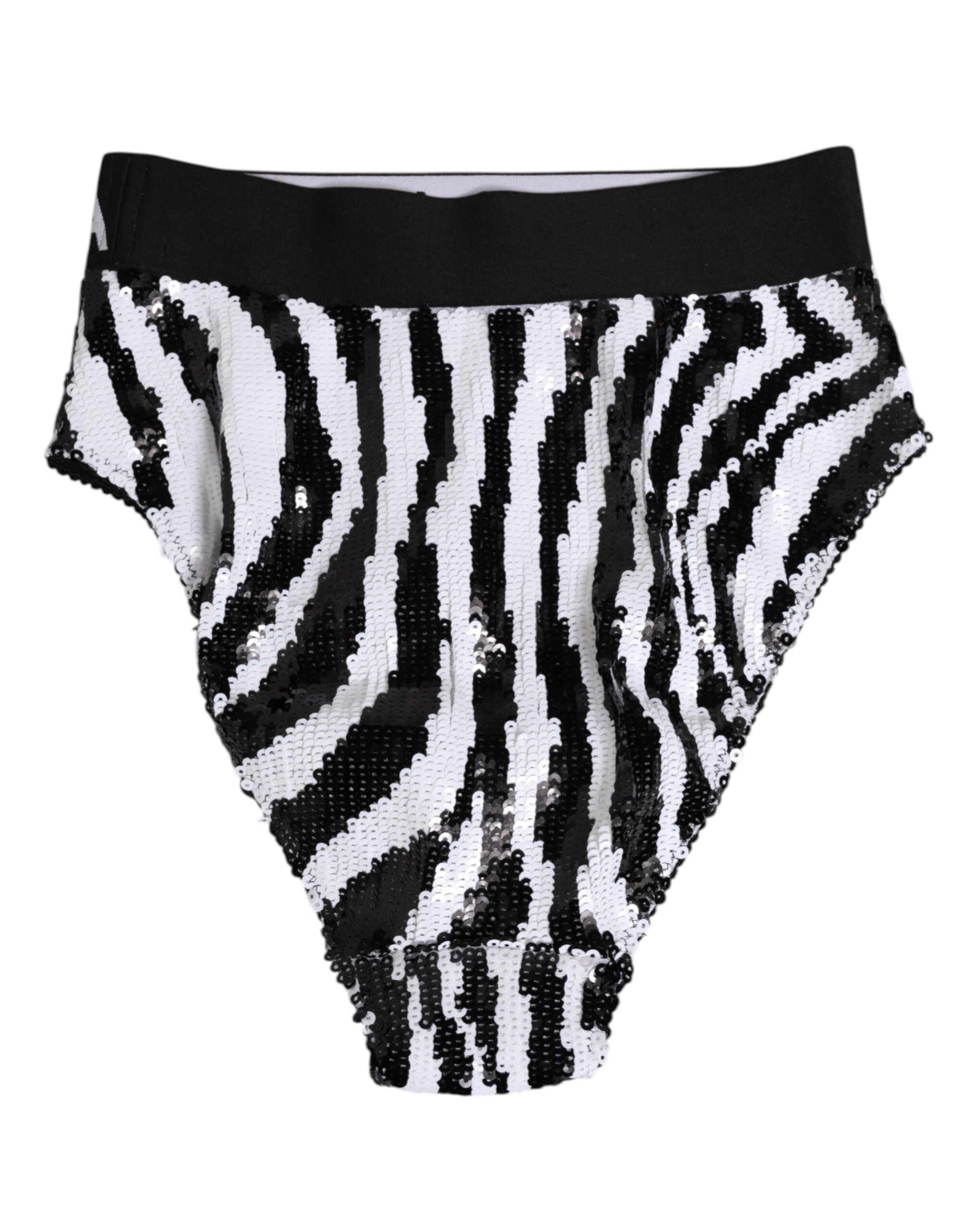 Dolce & Gabbana Schwarz Weiß Streifen Hohe Taille Panty Unterwäsche