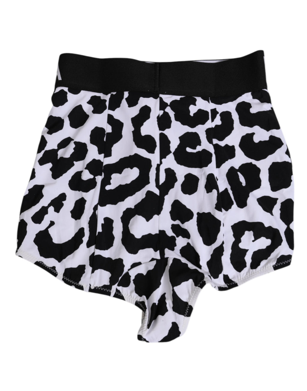 Dolce & Gabbana Weißer Leopard Nylon Mieder Unterwäsche mit hoher Taille
