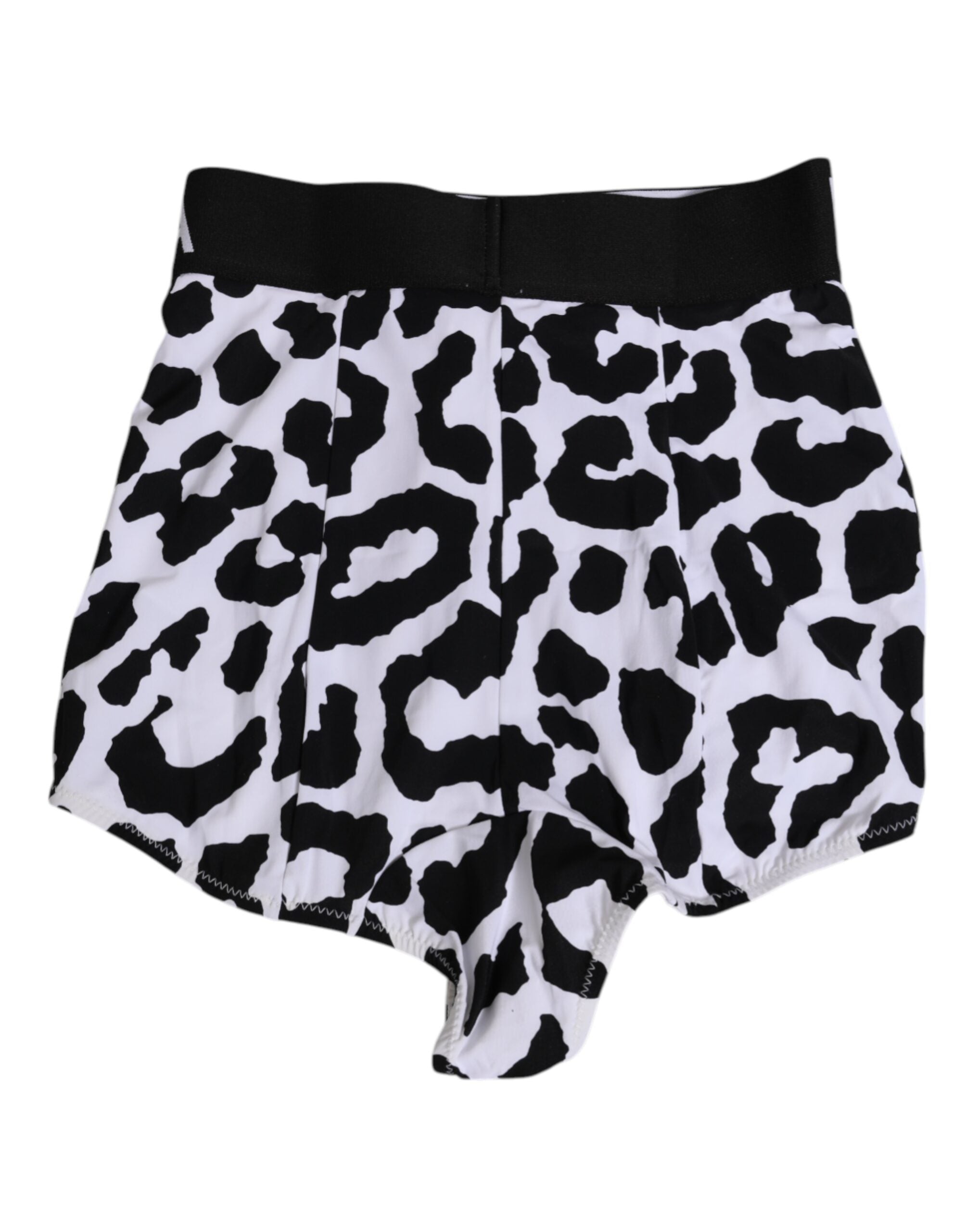 Dolce & Gabbana Weißer Leopard Nylon Mieder Unterwäsche mit hoher Taille