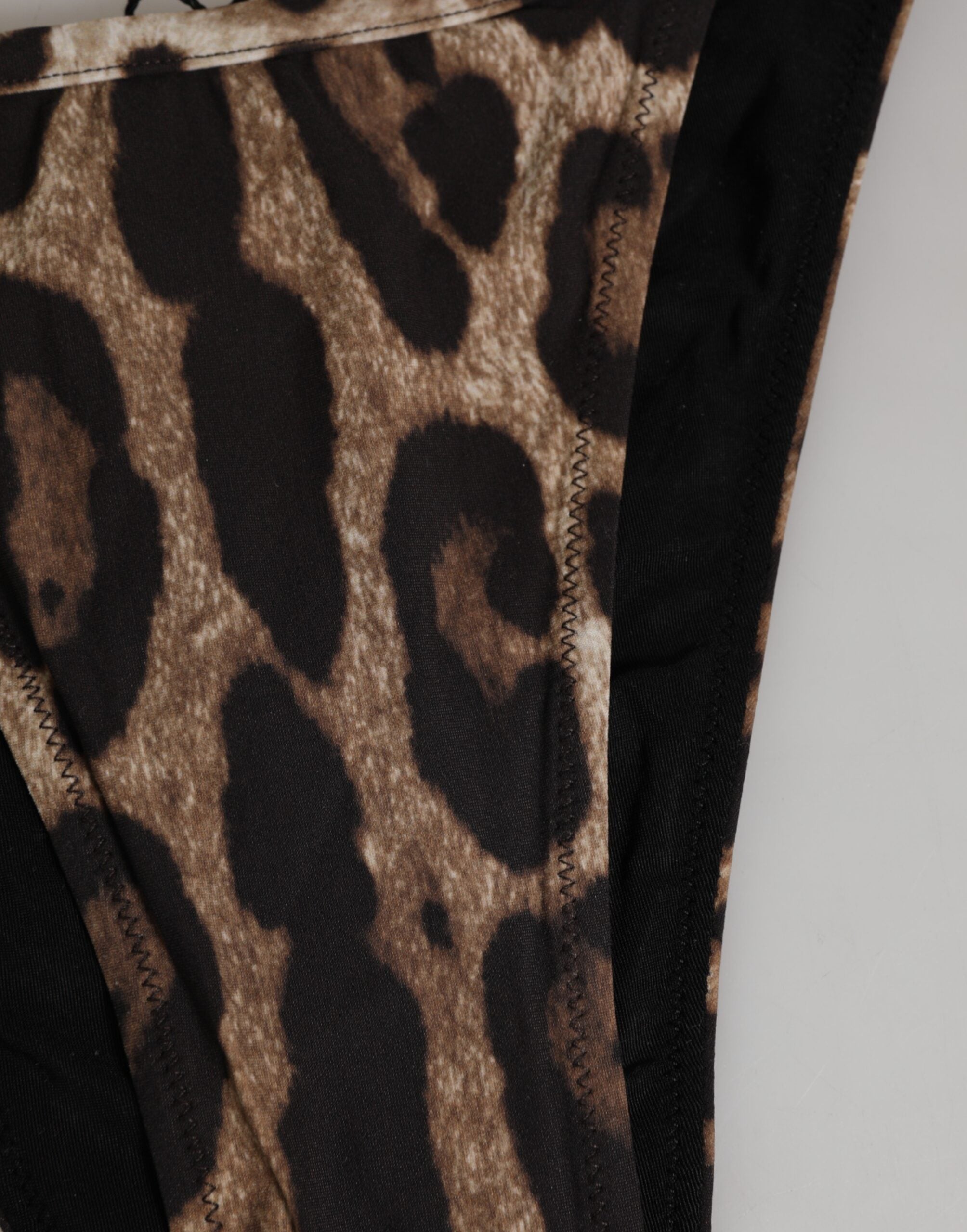Dolce & Gabbana Brauner Leopard Dreieck Tanga Panty Unterwäsche
