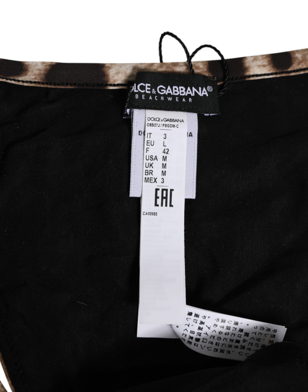 Dolce & Gabbana Brauner Leopard Dreieck Tanga Panty Unterwäsche