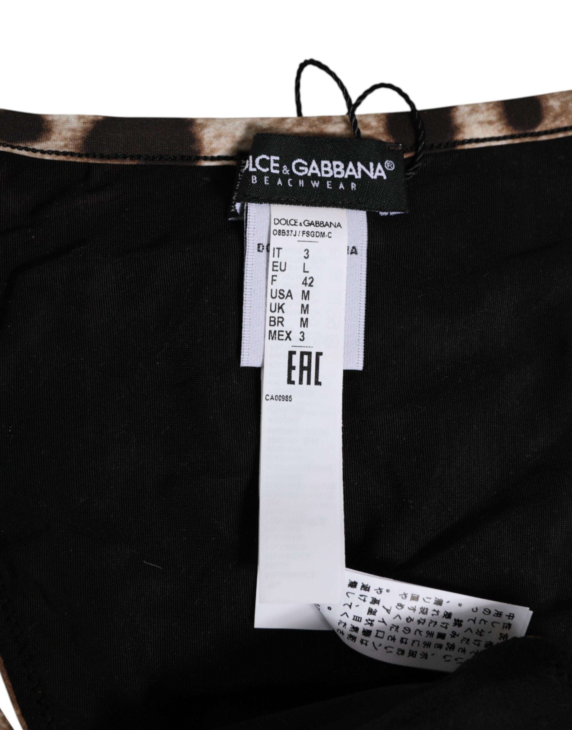 Dolce & Gabbana Brauner Leopard Dreieck Tanga Panty Unterwäsche