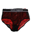 Dolce & Gabbana Black Red Nylon High Waist Girdle Underwear