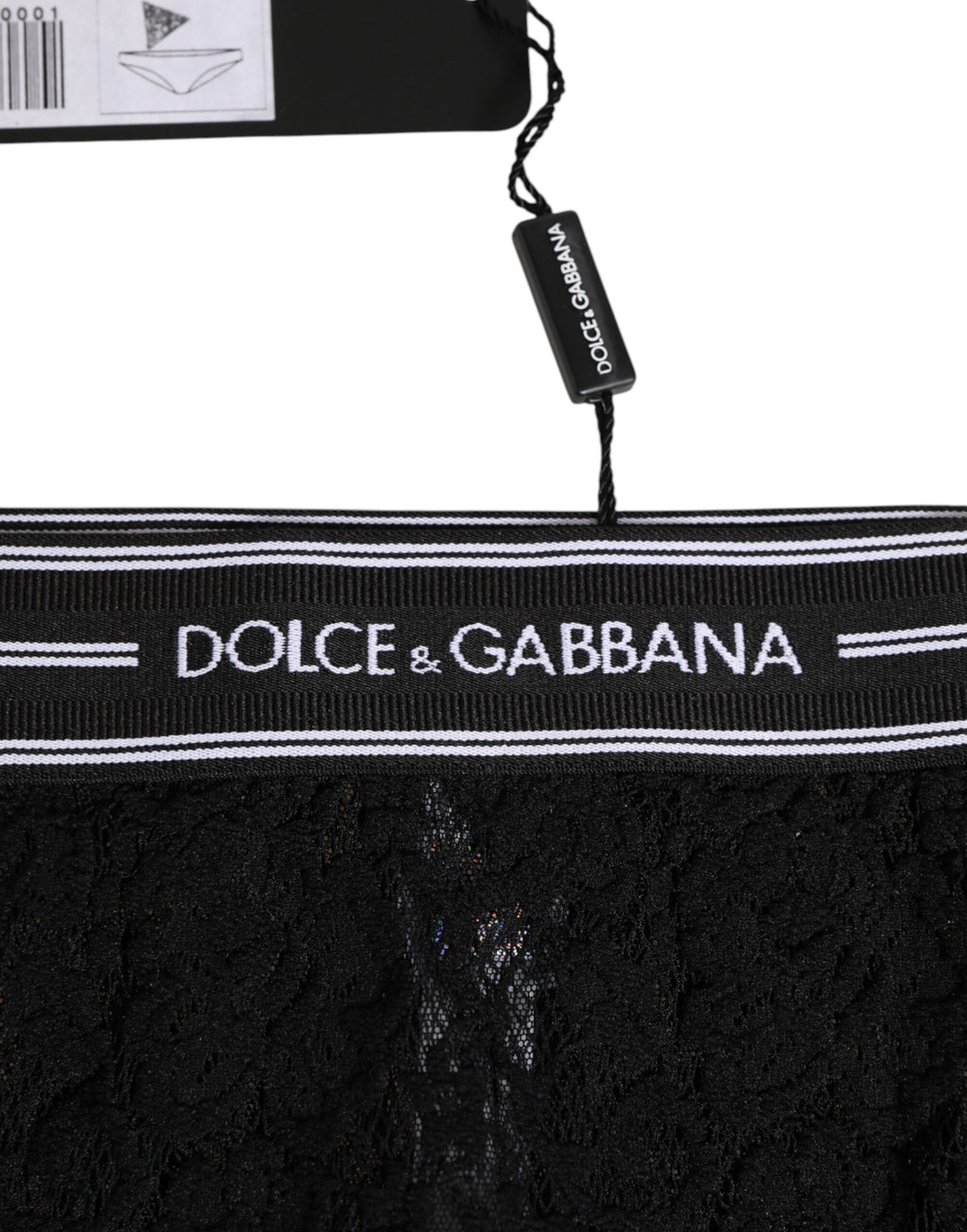 Dolce & Gabbana Schwarze Spitze Nylon hohe Taille Panty Unterwäsche