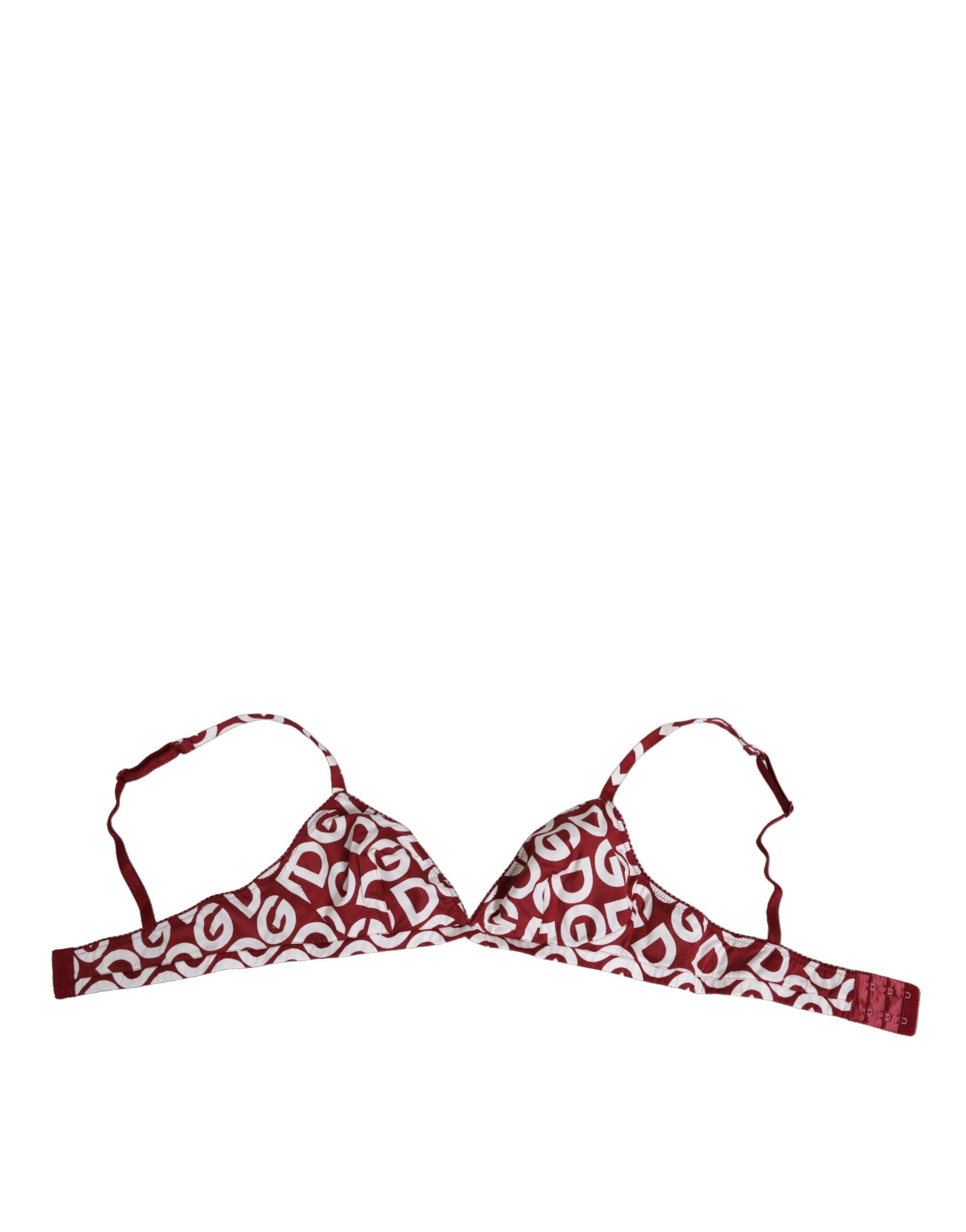Dolce & Gabbana Rot Weiß Logo Mania Soft Cup BH Unterwäsche