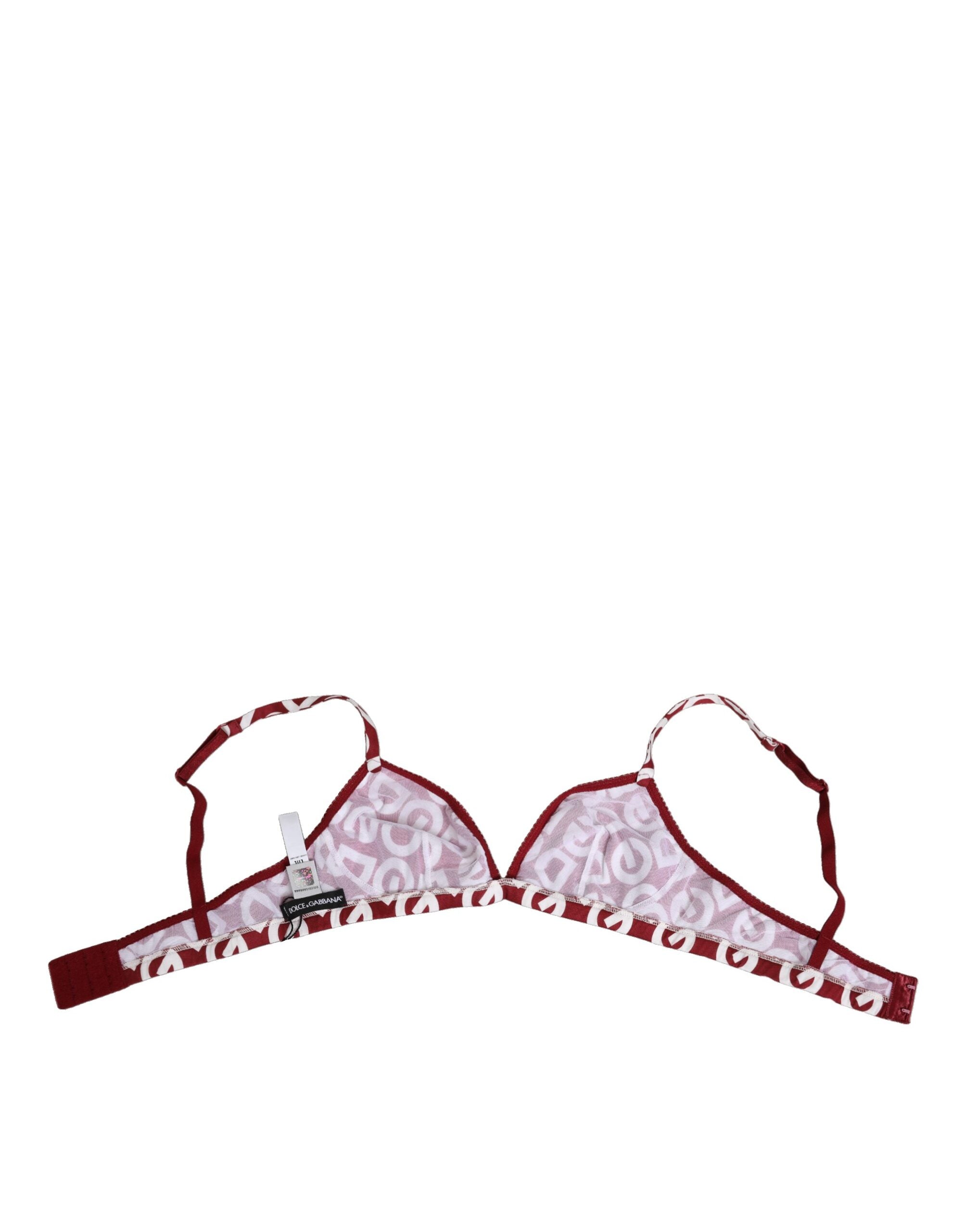 Dolce & Gabbana Rot Weiß Logo Mania Soft Cup BH Unterwäsche
