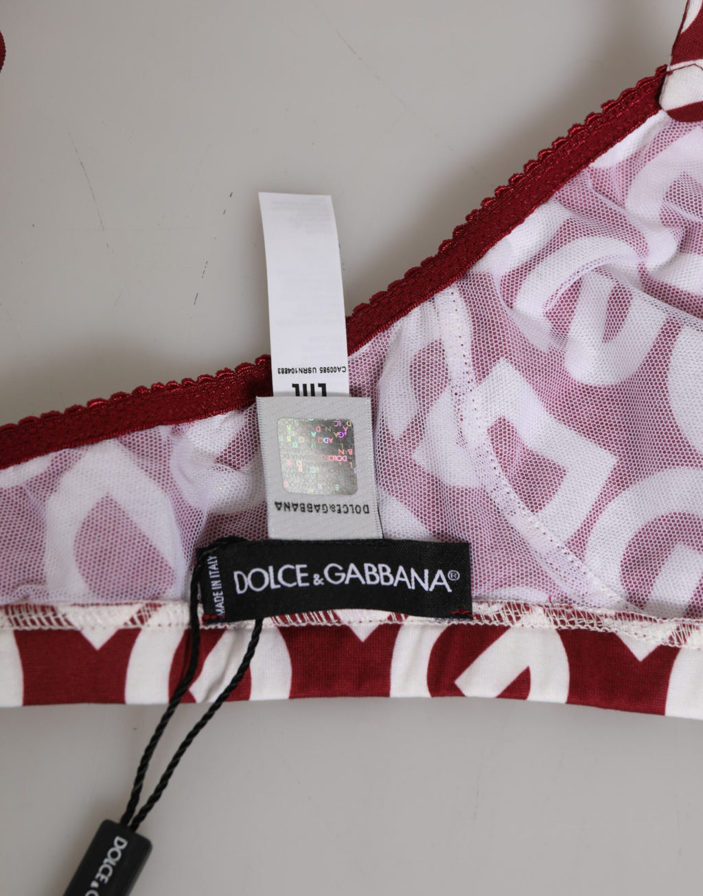 Dolce & Gabbana Rot Weiß Logo Mania Soft Cup BH Unterwäsche